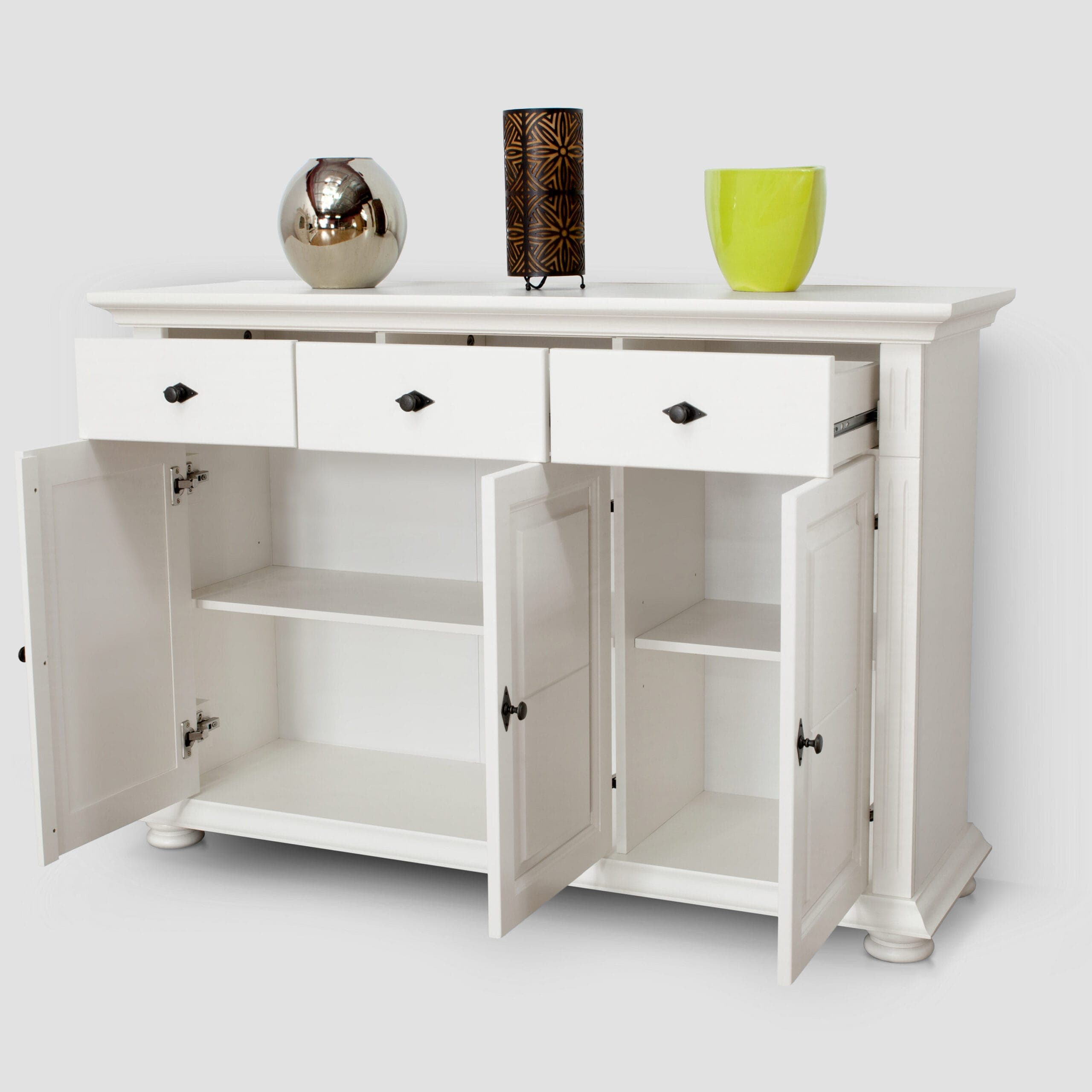 Commode Skagen à 3 portes et 3 tiroirs, anthracite