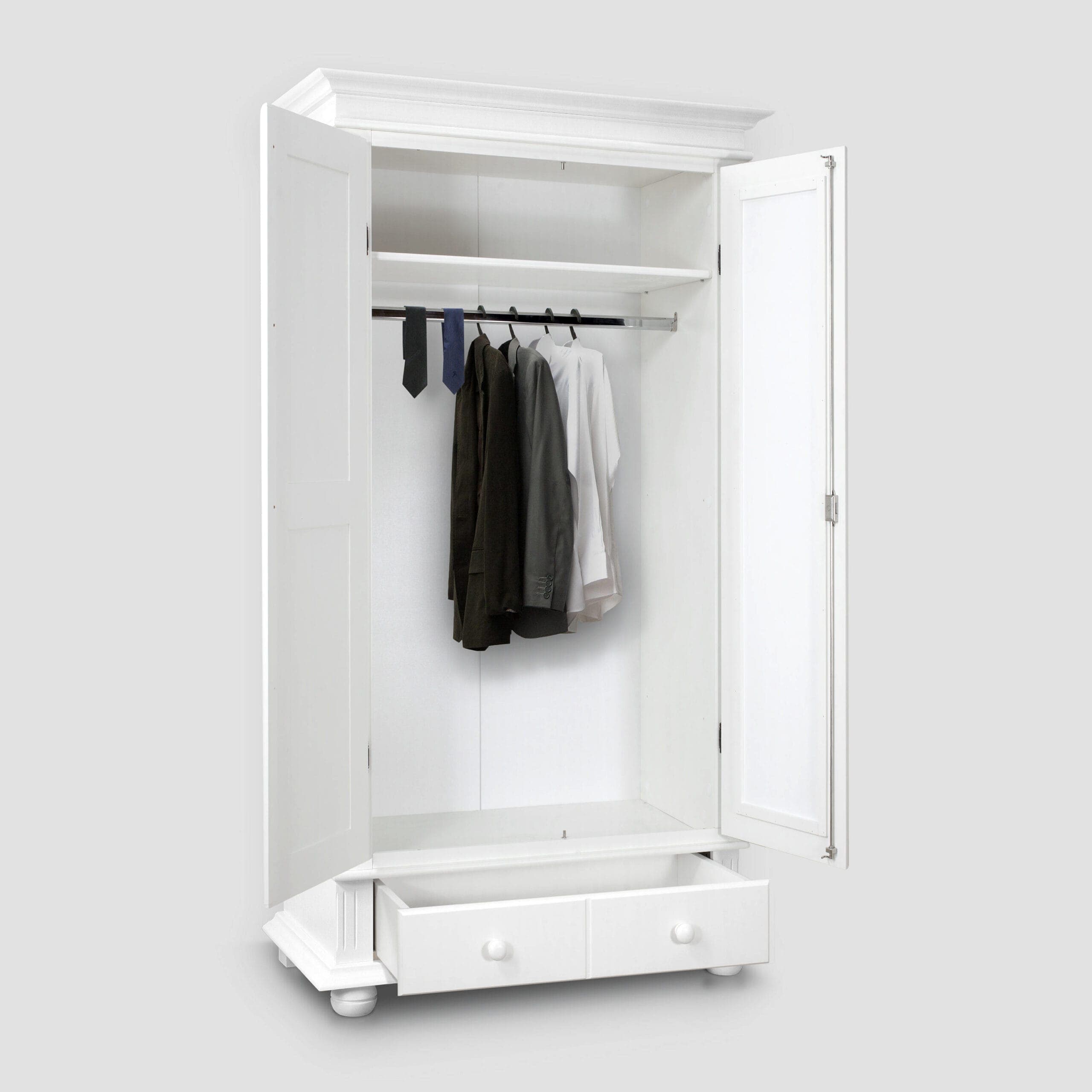 Armoire en bois massif Fjord Sauge, 2 portes, 110 cm
