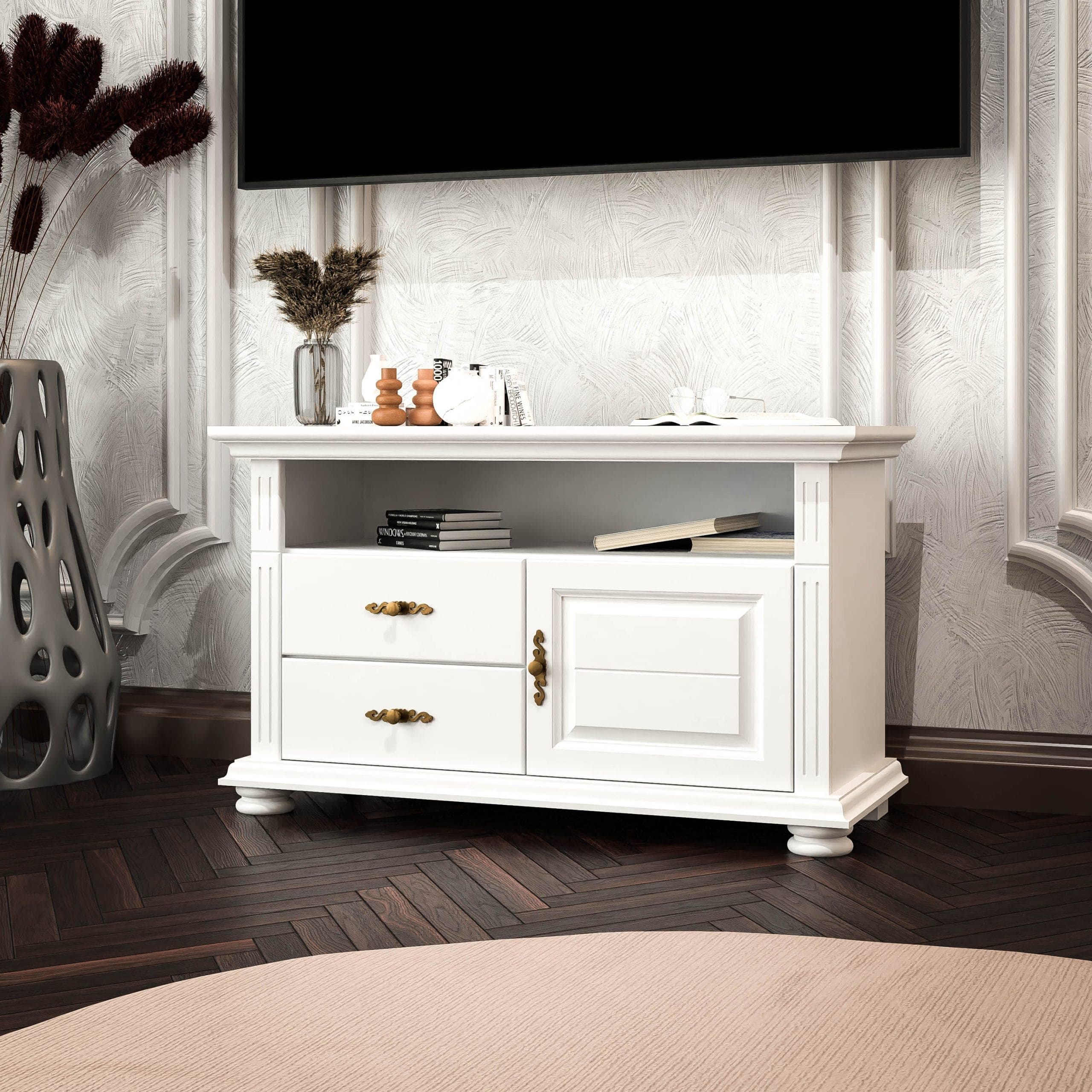 Petit meuble TV « Skagen » en bois massif