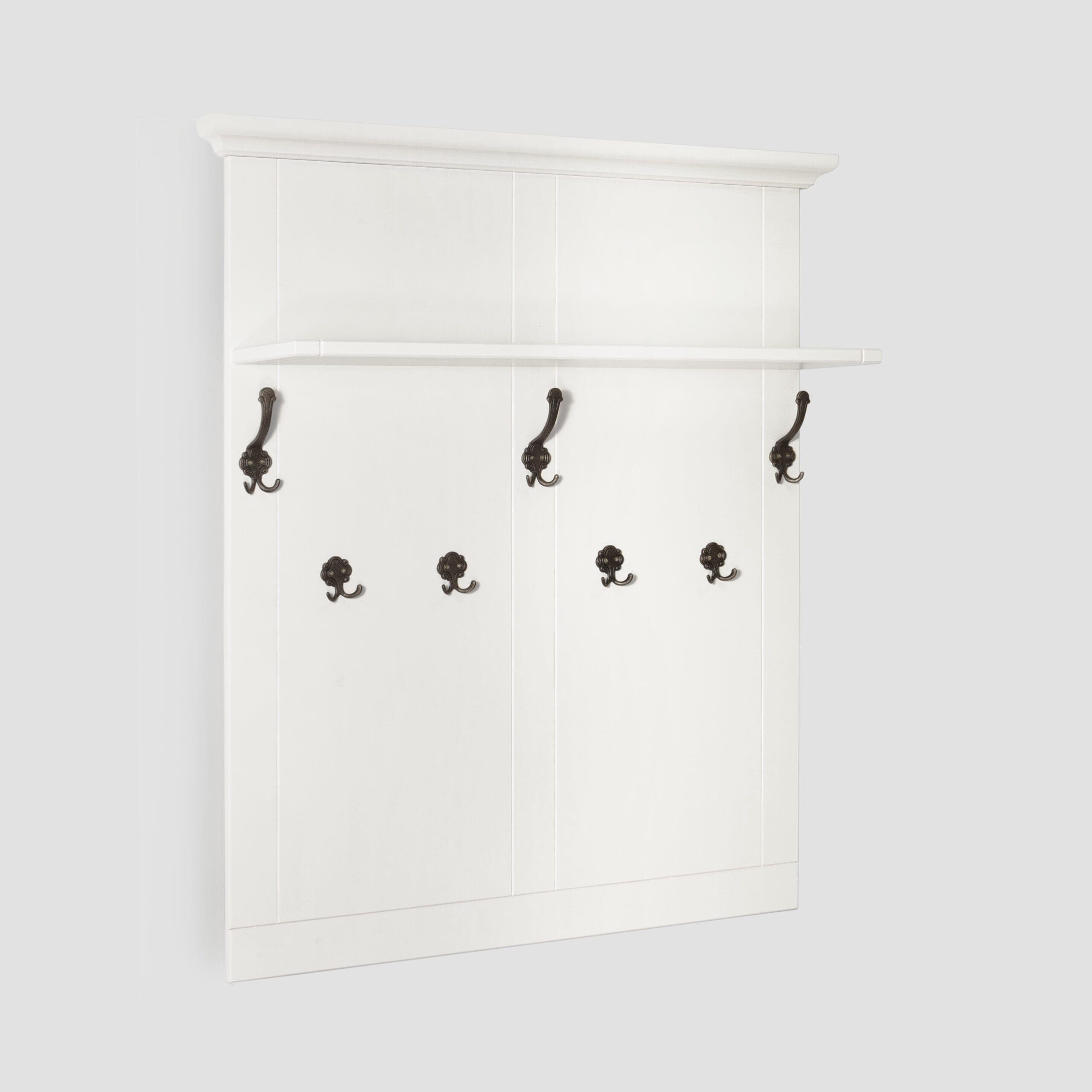 Porte-manteau Skagen en bois massif avec tablette