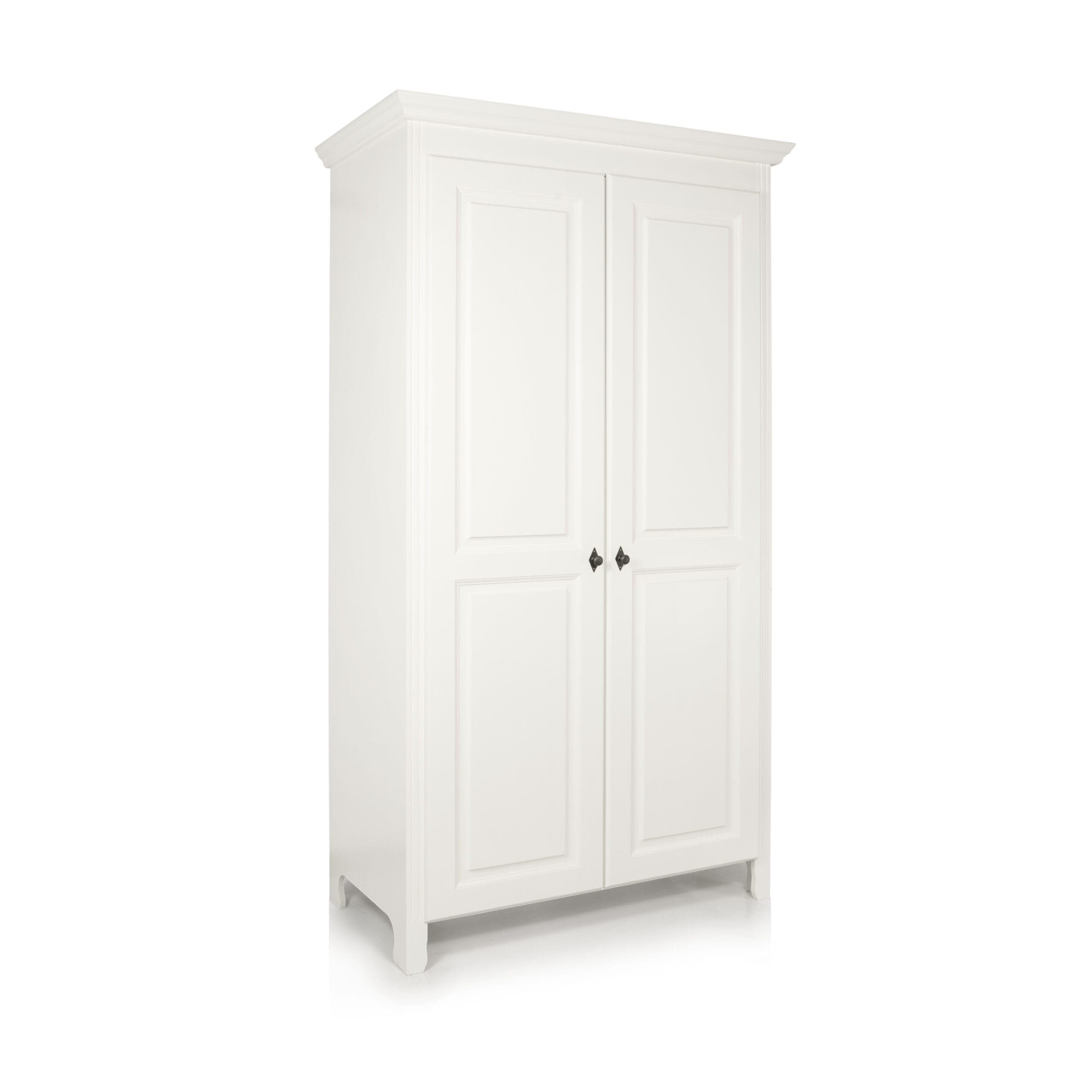 Armoire à deux portes en bois massif « Birk » couleur blanc beurre