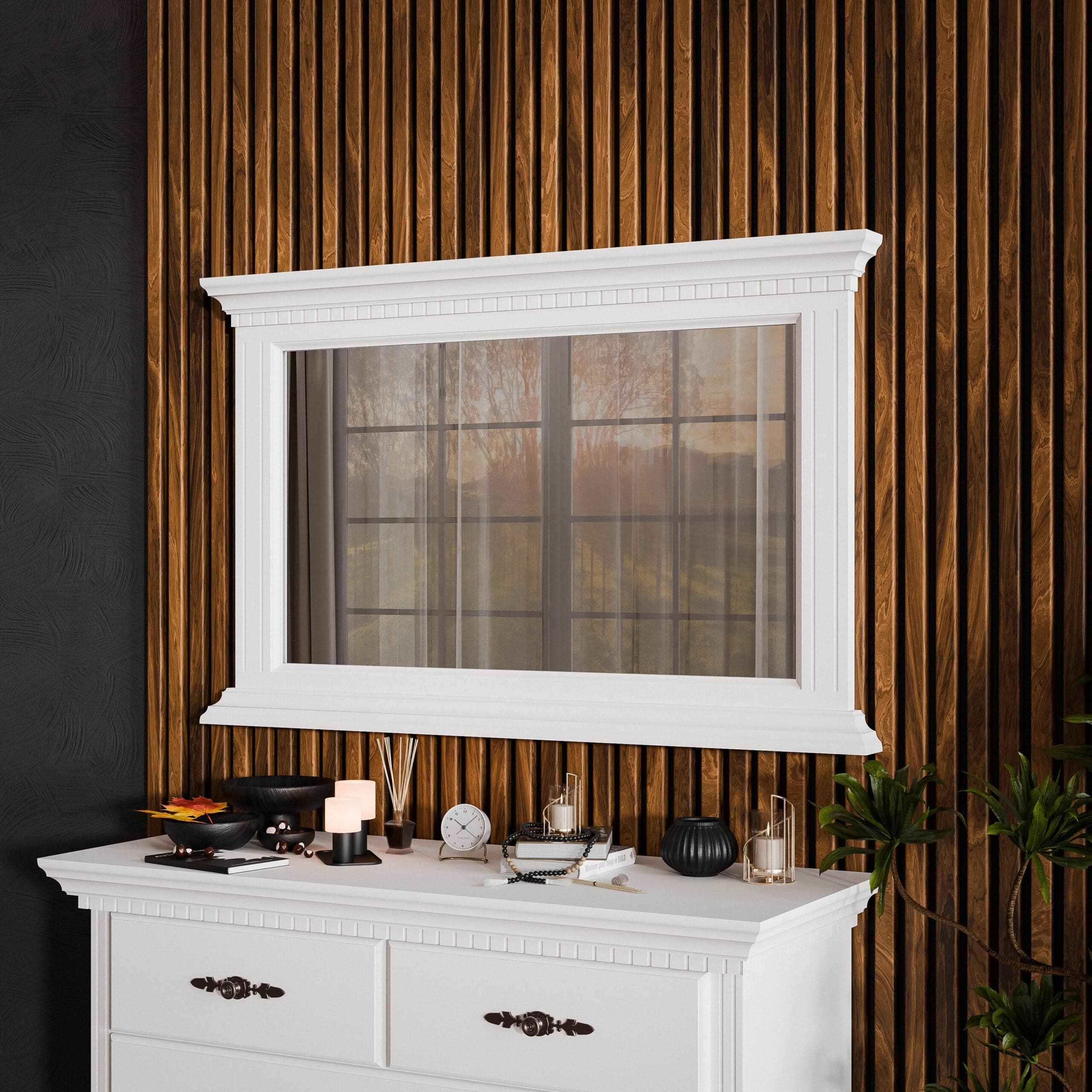 Miroir « Fjord » en bois massif pour le couloir et la commode