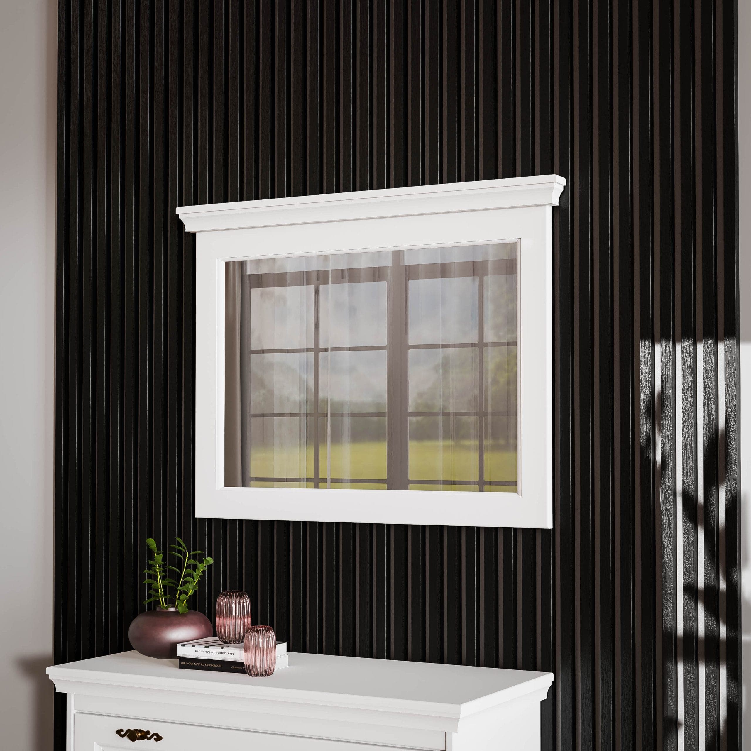Miroir « Linnea » en bois d'épicéa massif pour la maison