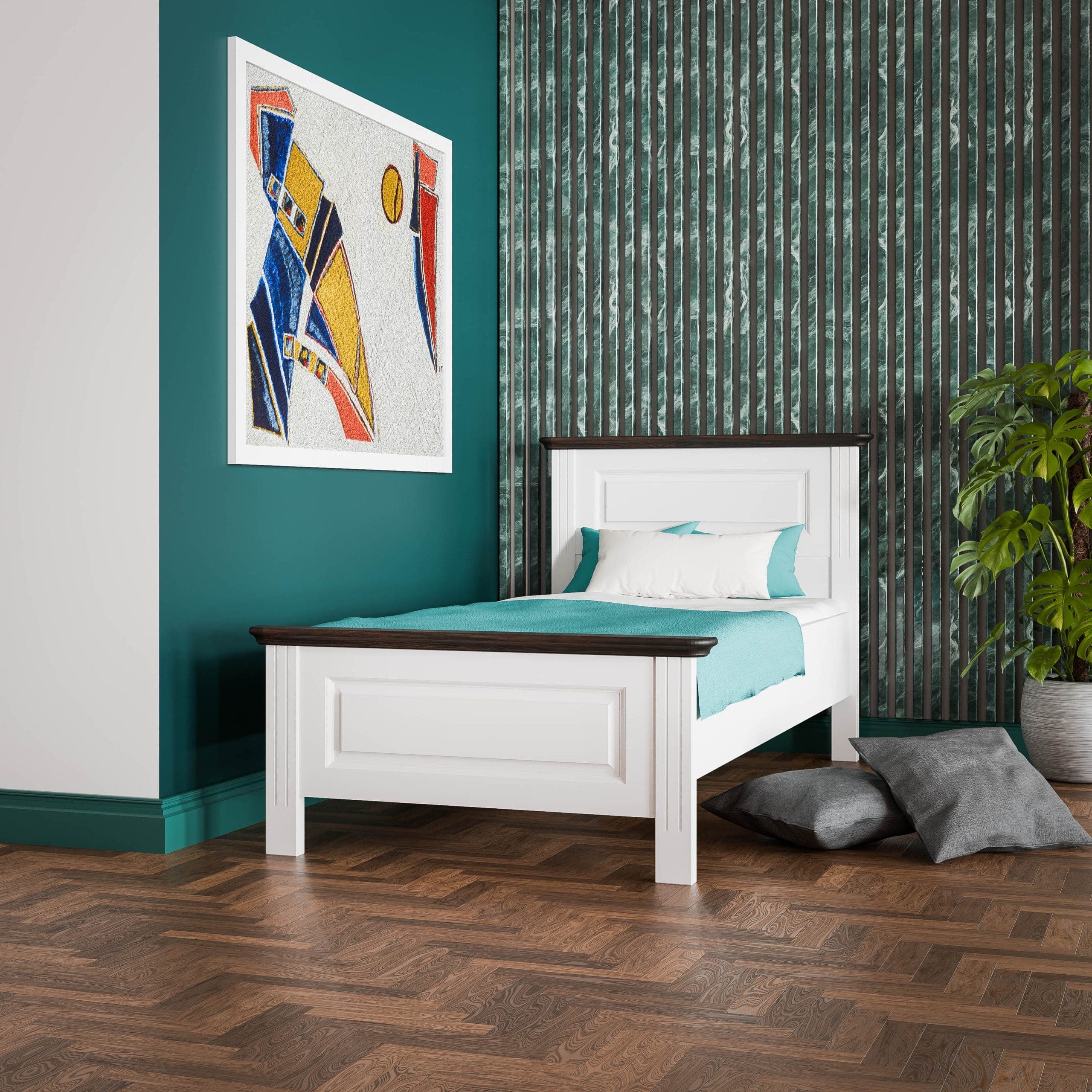 Lit en bois massif « Nordby » 90 cm avec supports de matelas