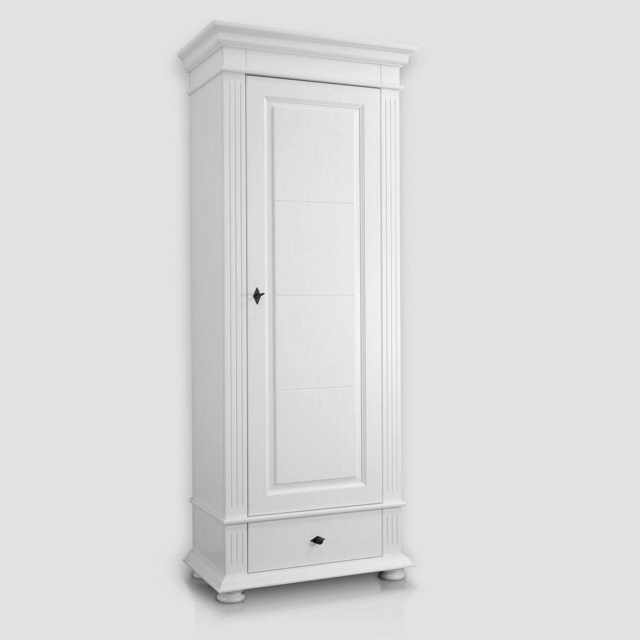 Armoire Skagen à 1 porte en bois massif avec panneau de façade