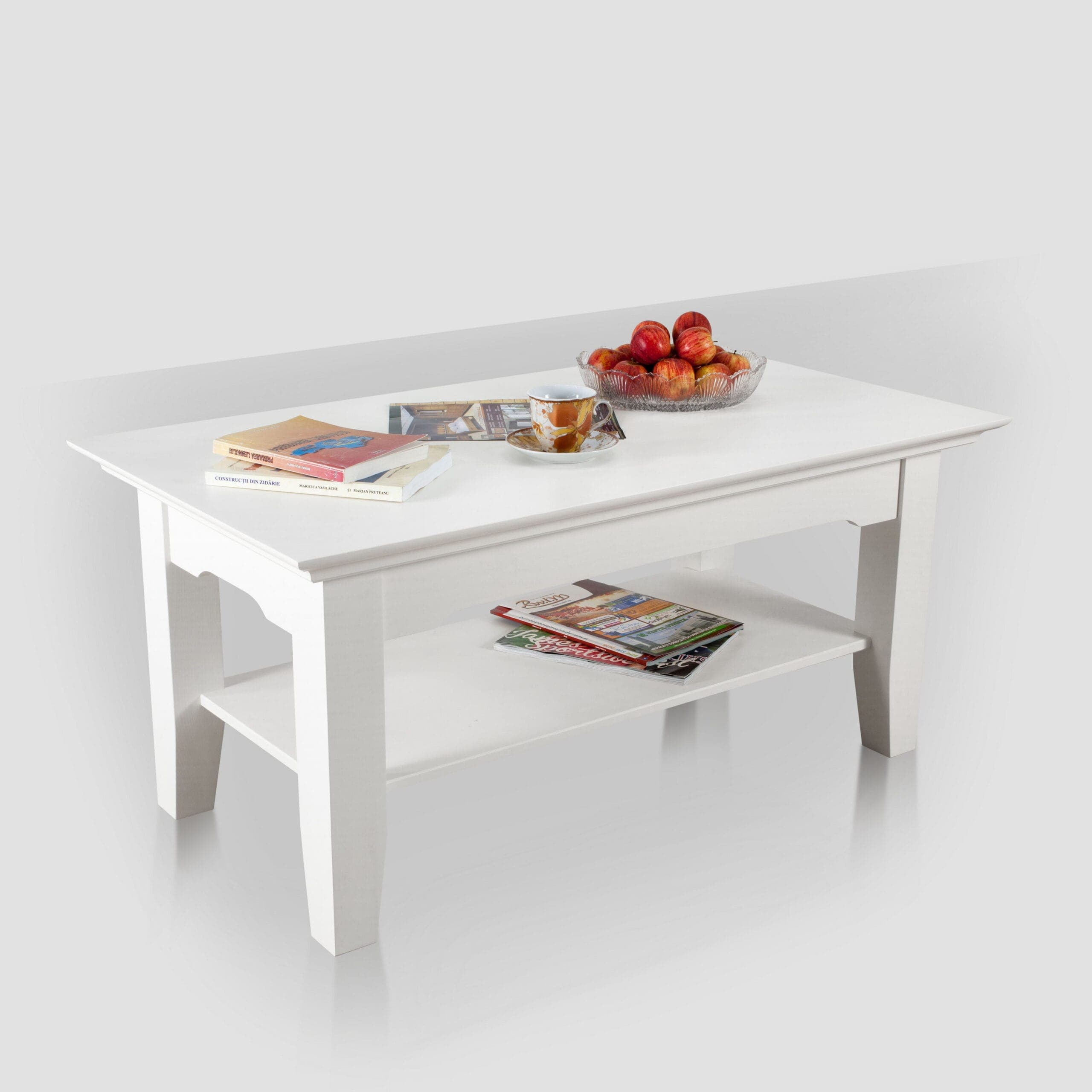 Table basse Skagen en bois massif avec un rangement pratique