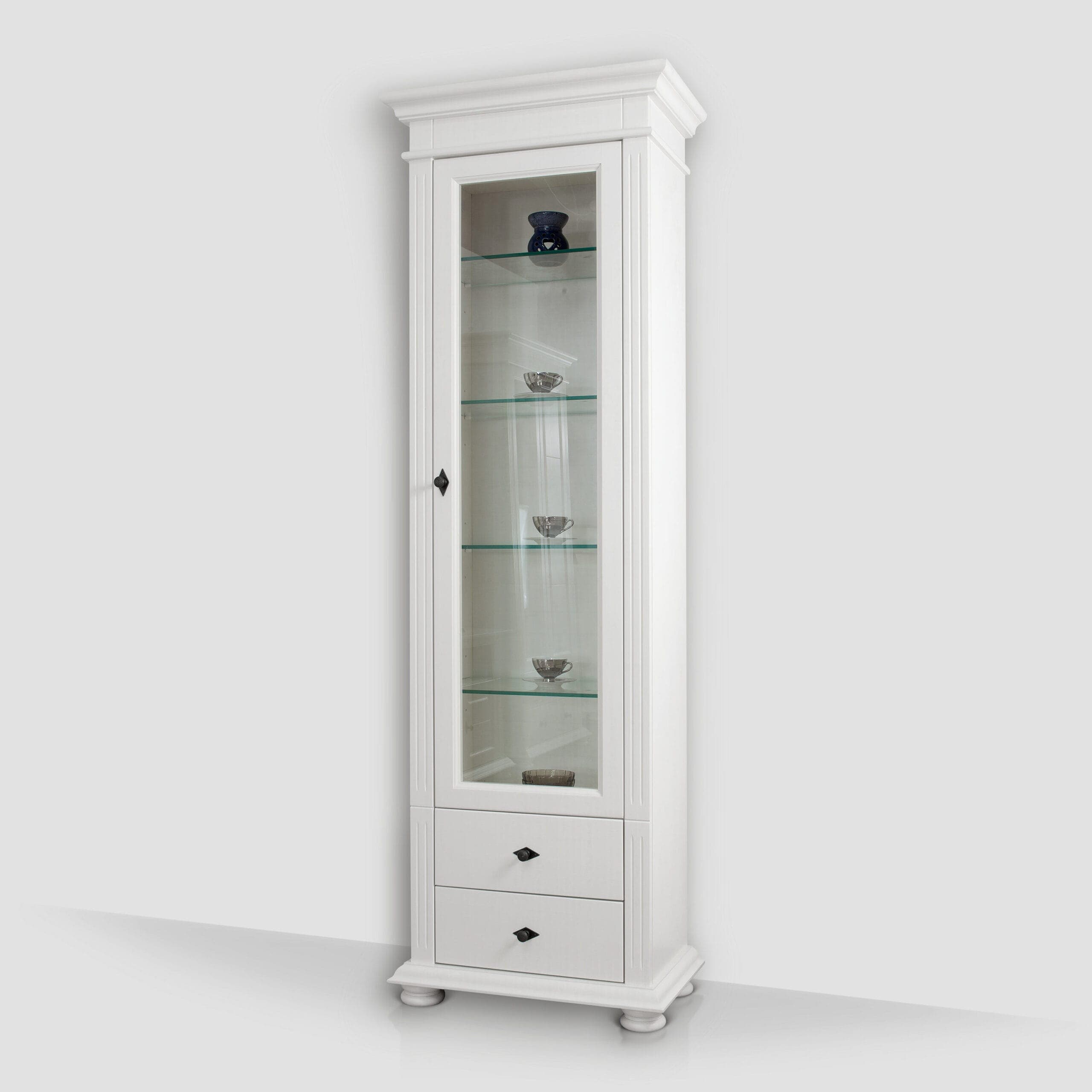Vitrine de taille moyenne « Skagen » en bois de sapin massif