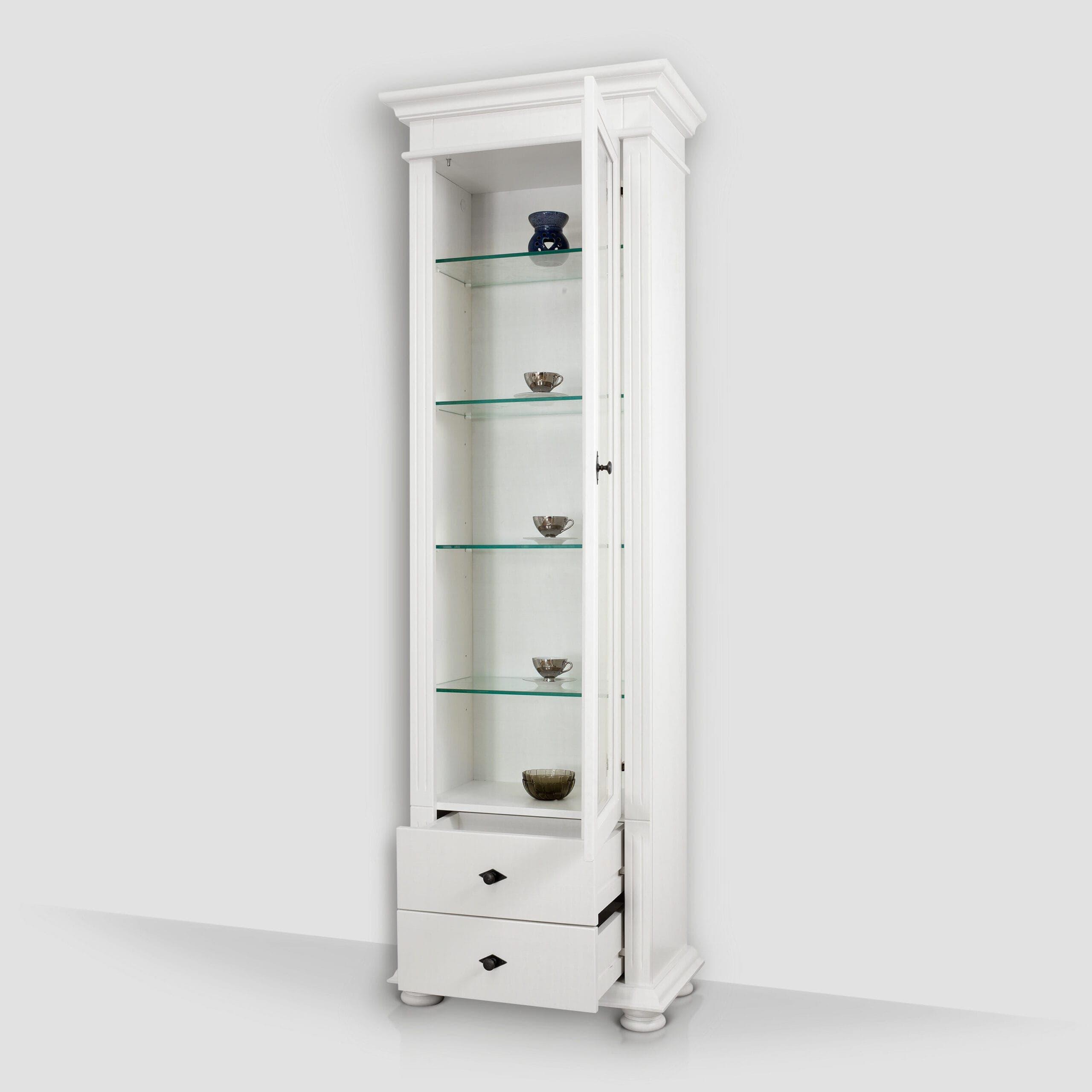 Vitrine de taille moyenne « Skagen » en bois de sapin massif