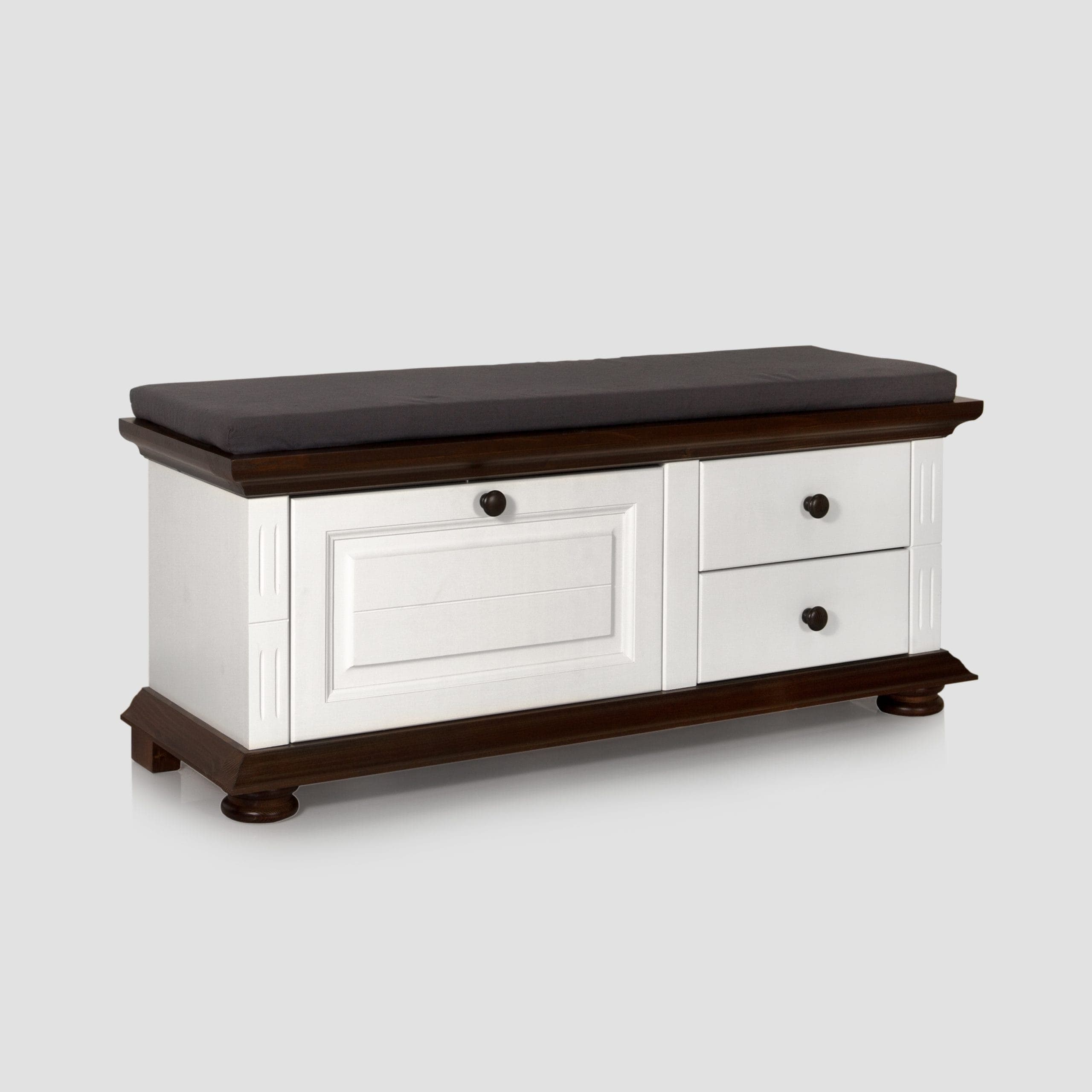 Banc « Skagen » en bois massif avec un coussin moelleux
