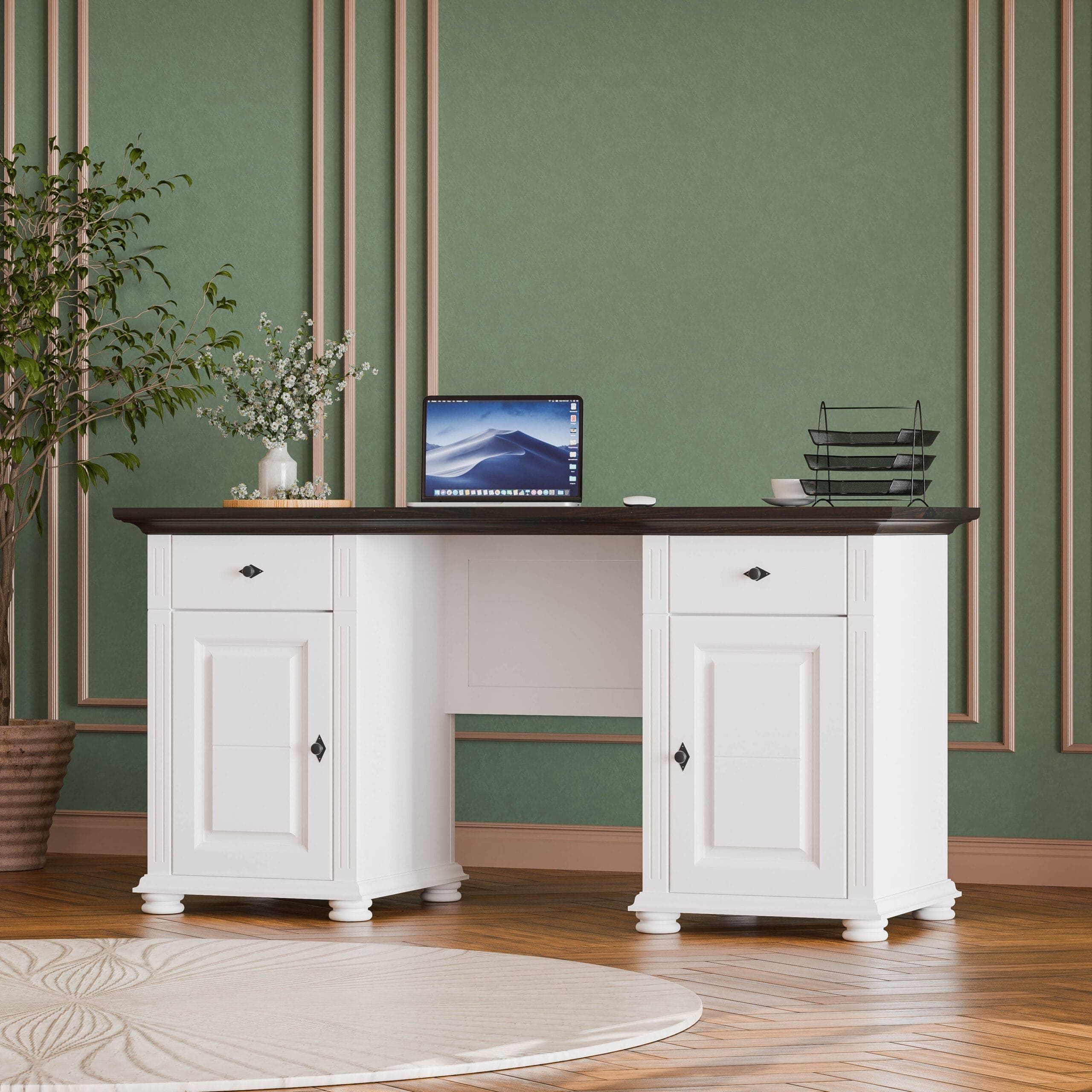 Bureau « Skagen » avec 2 caissons, 160 x 70 cm