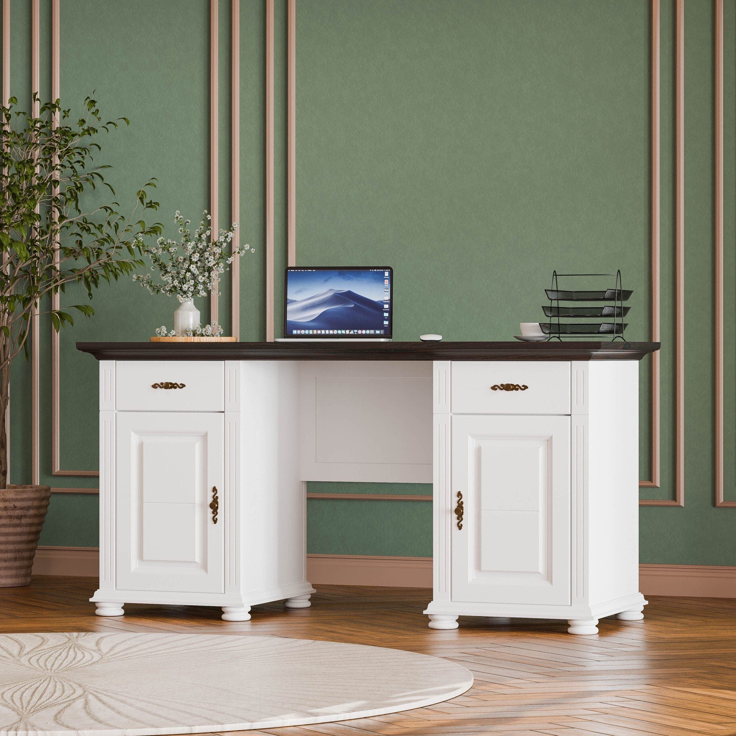 Bureau « Skagen » avec 2 caissons, 160 x 70 cm