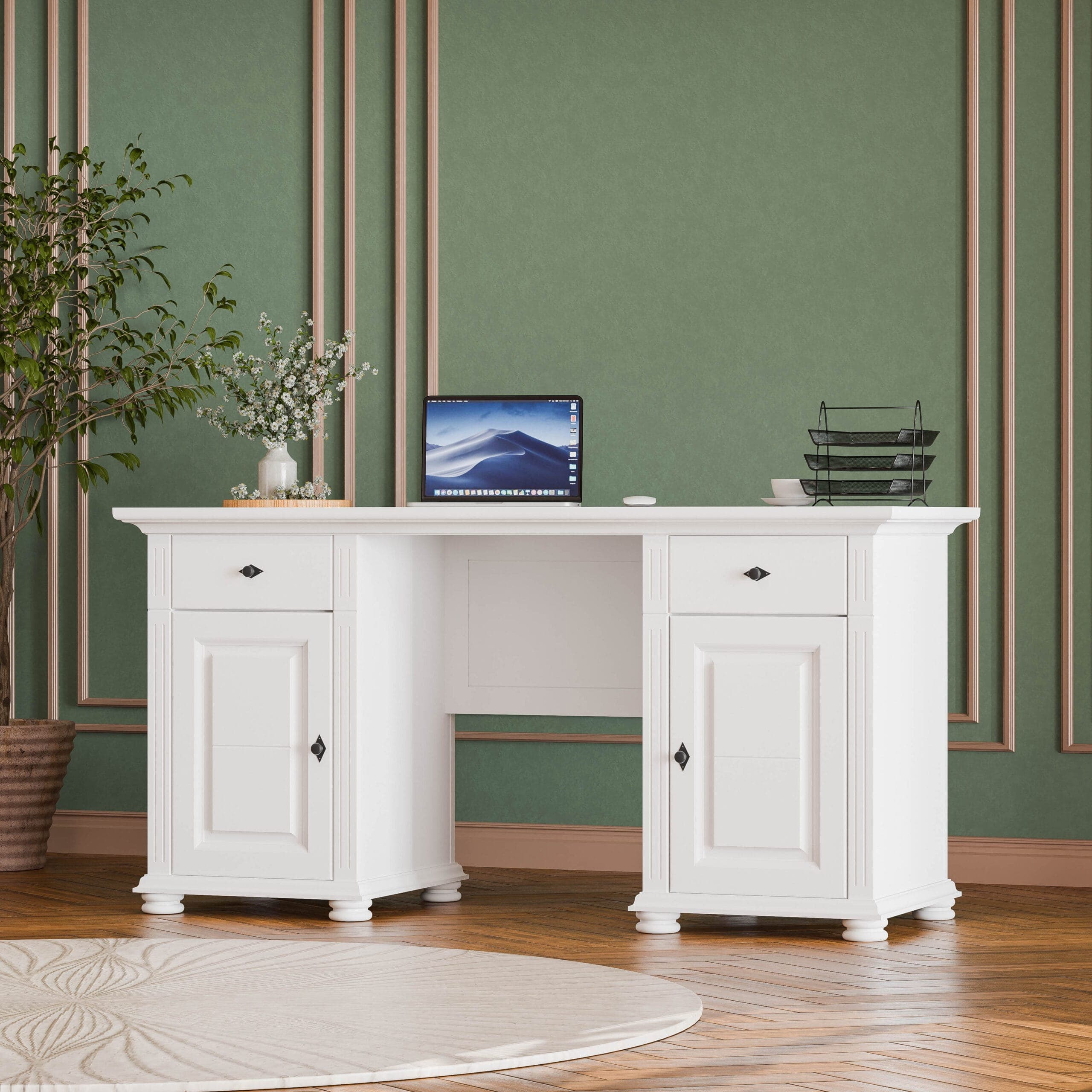 Bureau « Skagen » avec 2 caissons, 160 x 70 cm