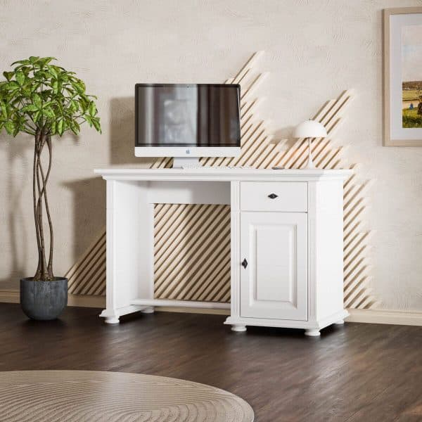Bureau « Skagen » en bois massif avec porte et tiroir
