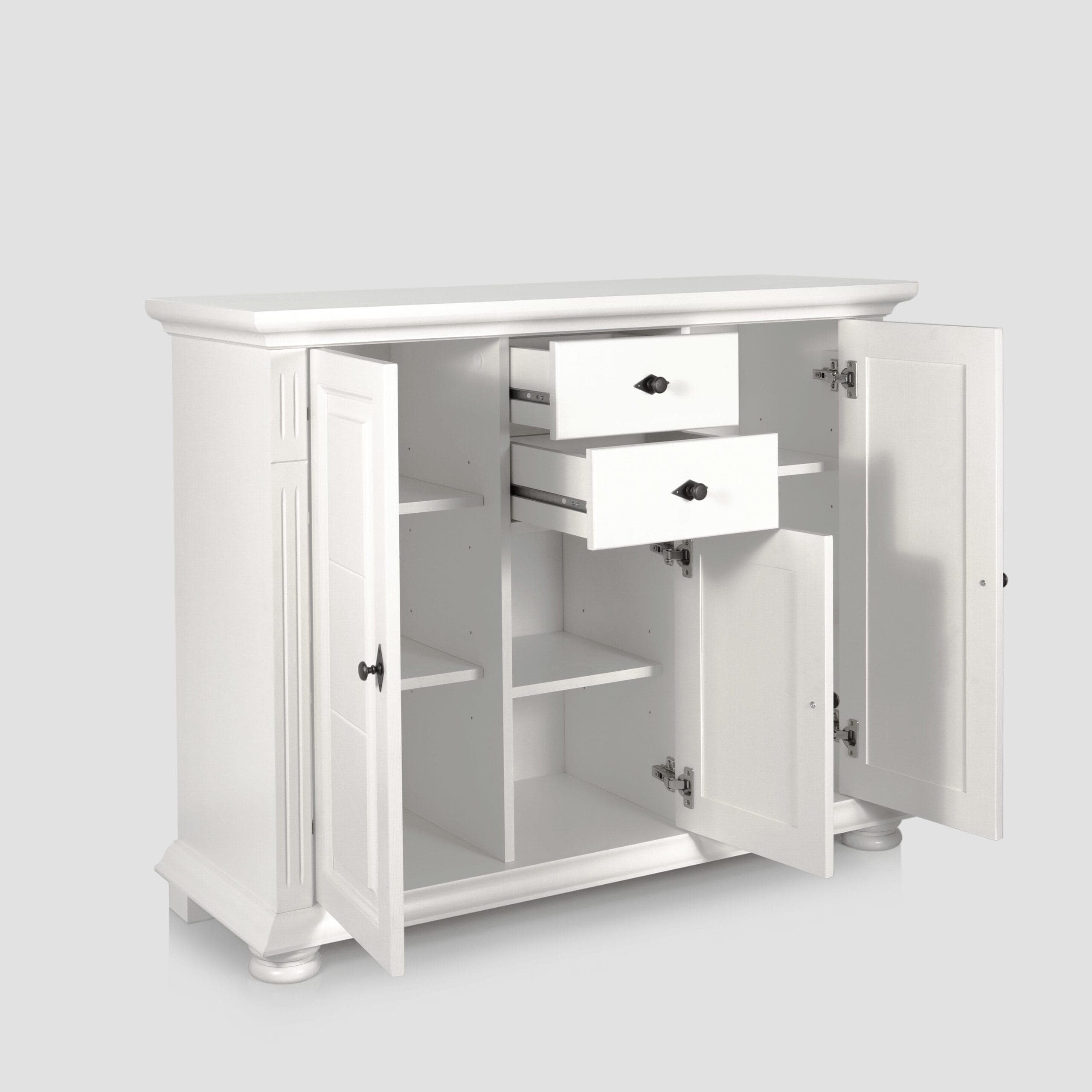 Commode en bois massif « Skagen » à 3 portes et 2 tiroirs