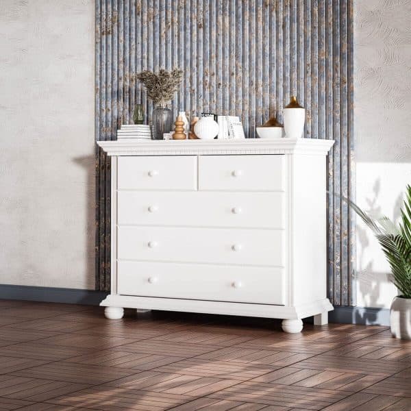 Commode à 5 tiroirs « Fjord » en bois massif