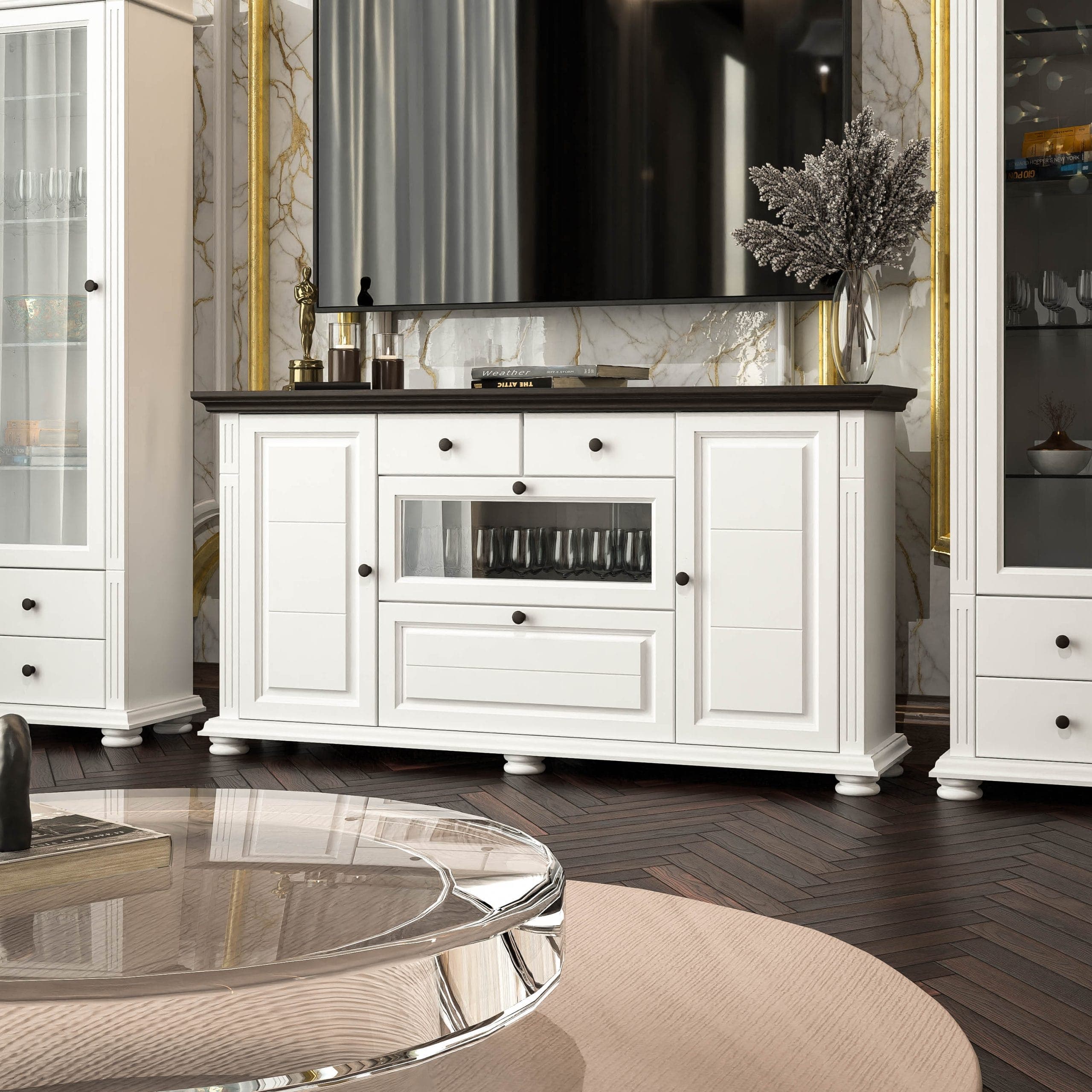 Commode « Skagen » avec tablette, blanc beurre