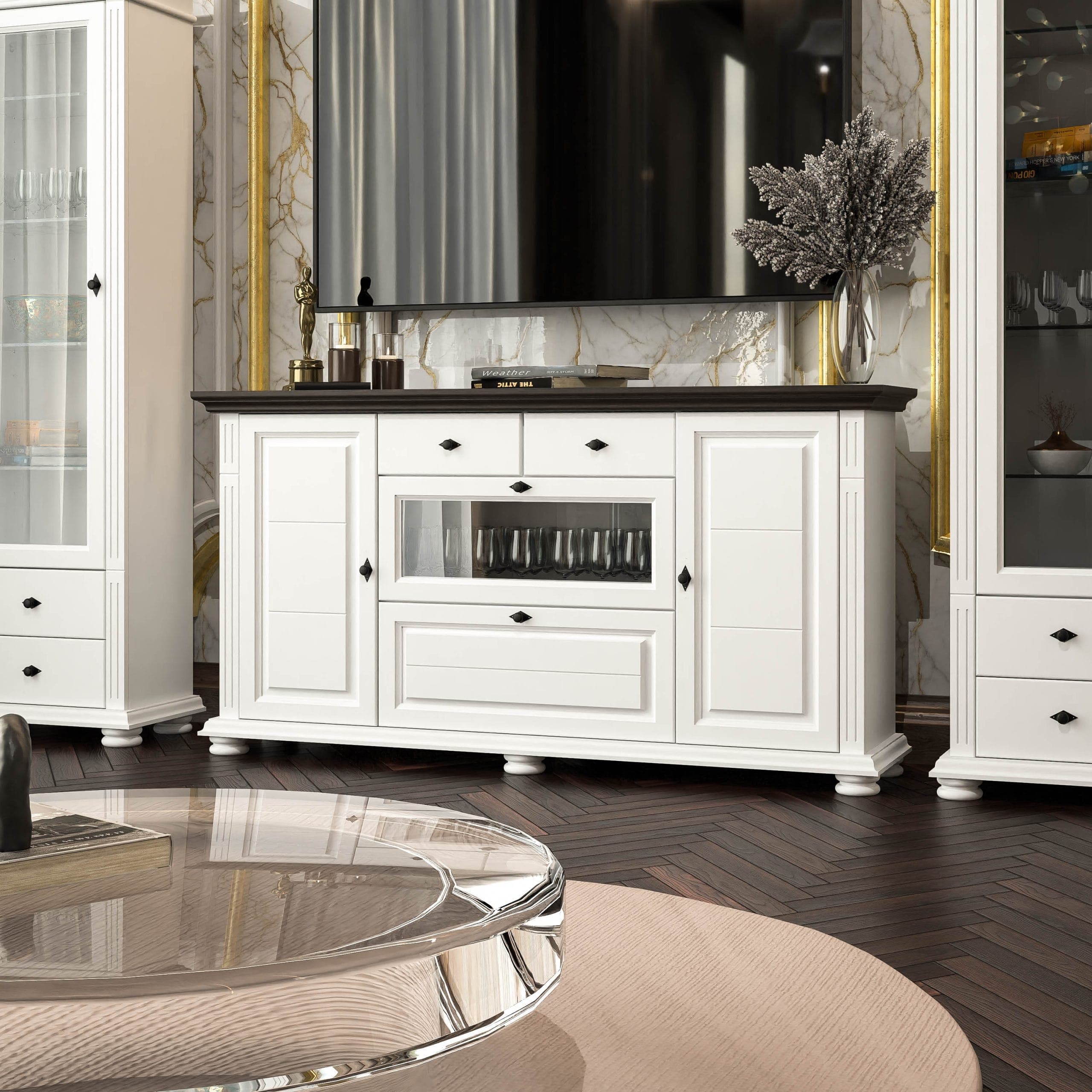 Commode « Skagen » avec tablette, blanc beurre