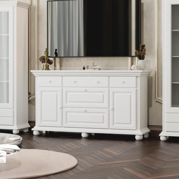 Commode en bois massif 175 avec étagères « Fjord »