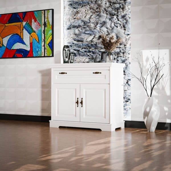 Commode Linnea à 2 portes et 1 tiroir, en bois massif