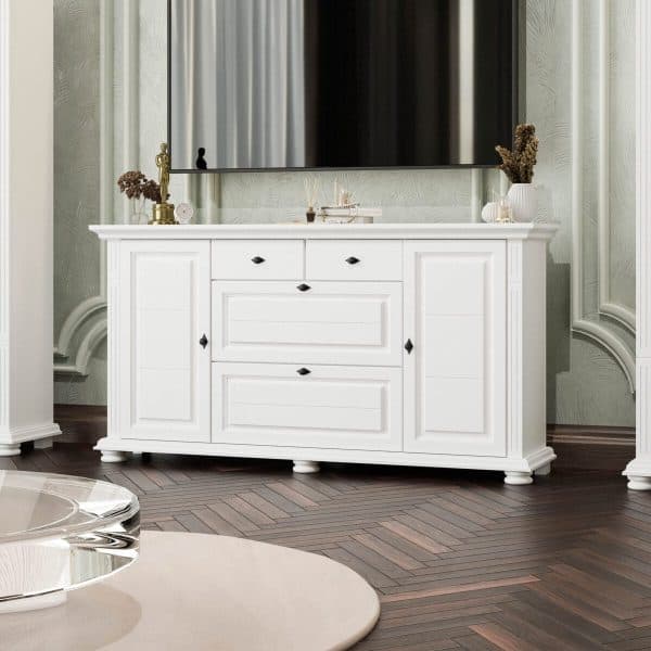 Commode « Skagen » avec des étagères en bois massif