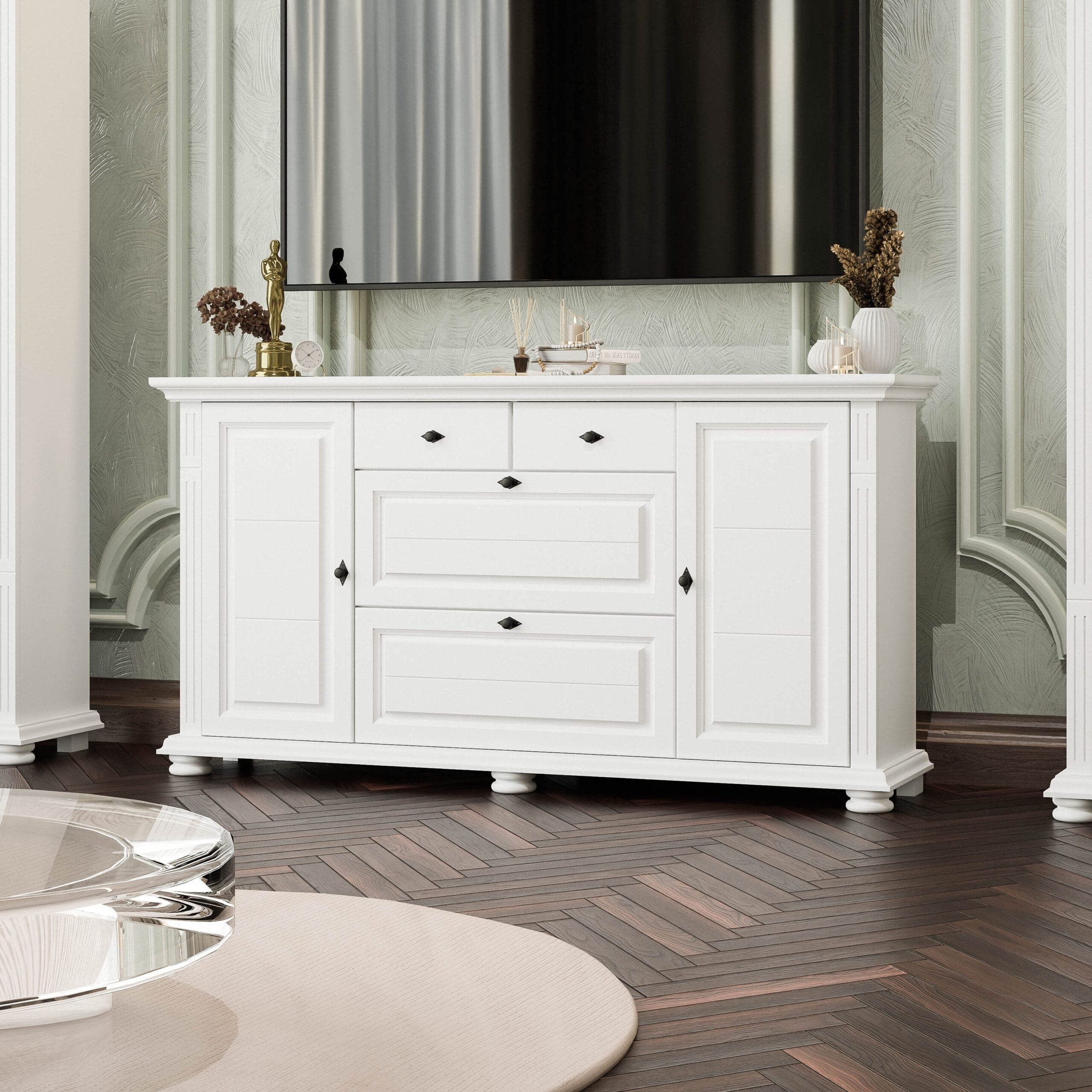Commode « Skagen » avec des étagères en bois massif