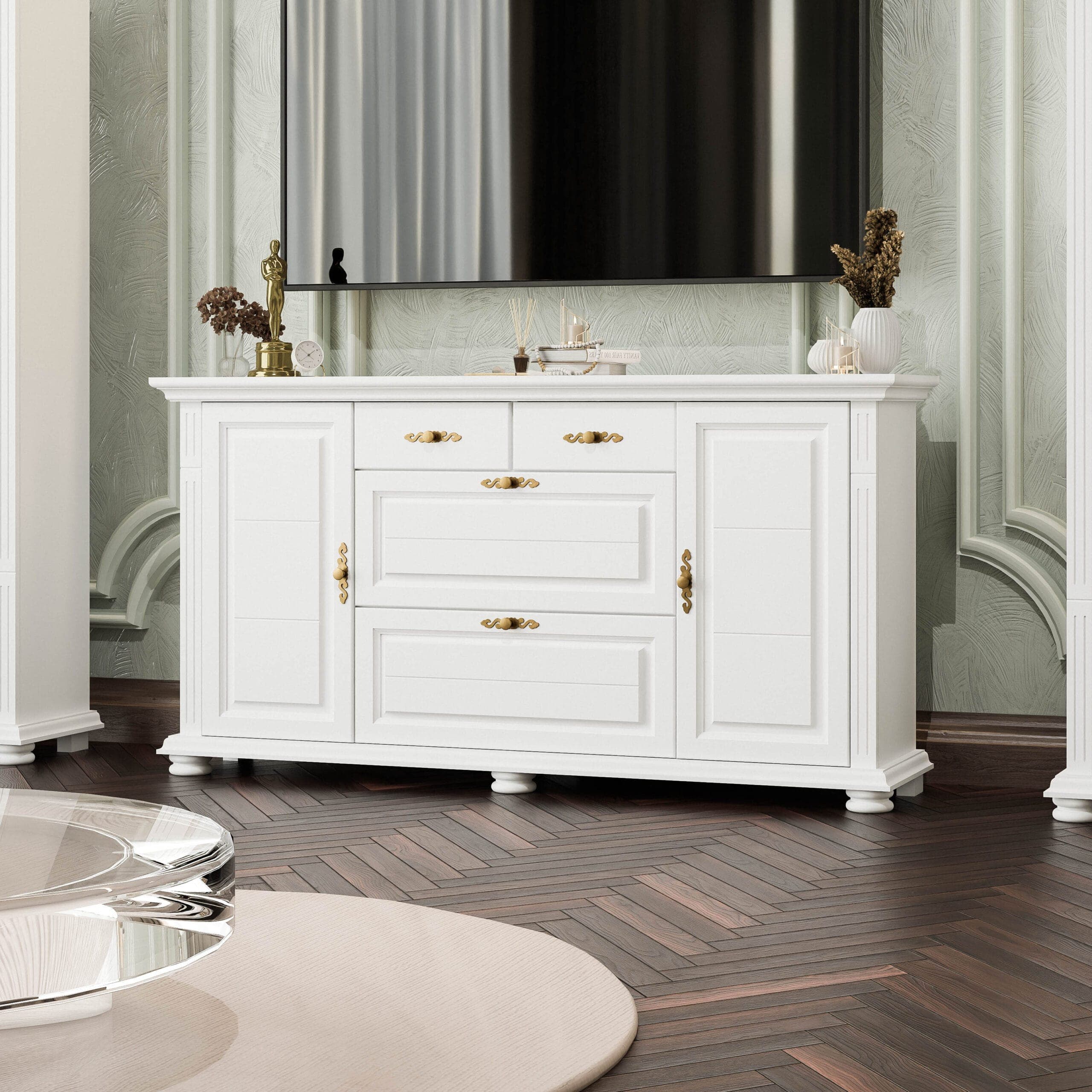 Commode « Skagen » avec des étagères en bois massif