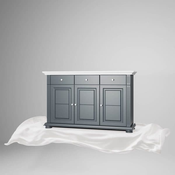 Commode Skagen à 3 portes et 3 tiroirs, anthracite