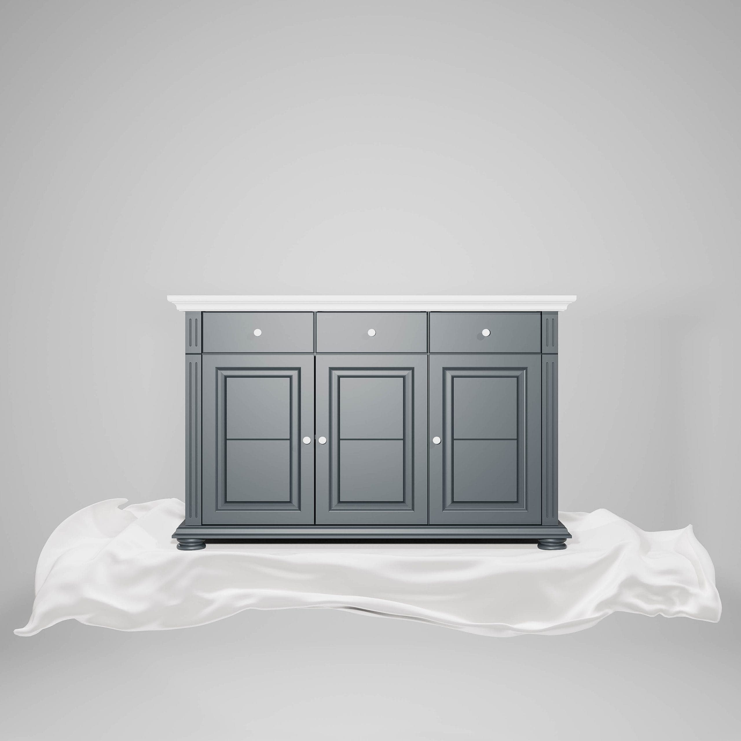 Commode Skagen à 3 portes et 3 tiroirs, anthracite