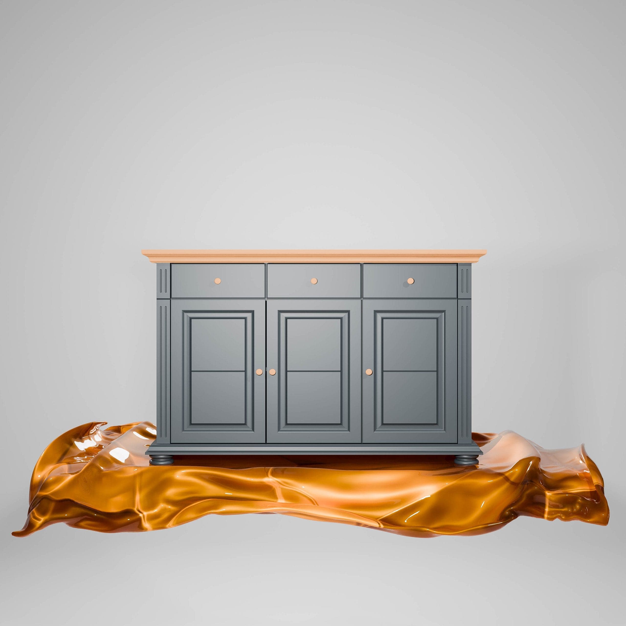 Commode Skagen à 3 portes et 3 tiroirs, anthracite
