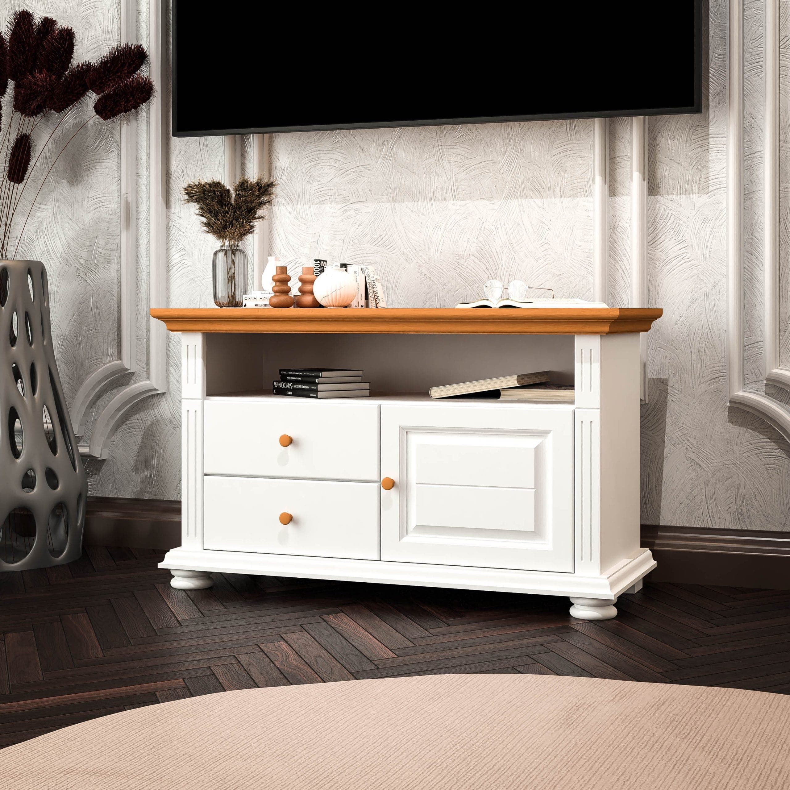 Petit meuble TV « Skagen » en bois massif