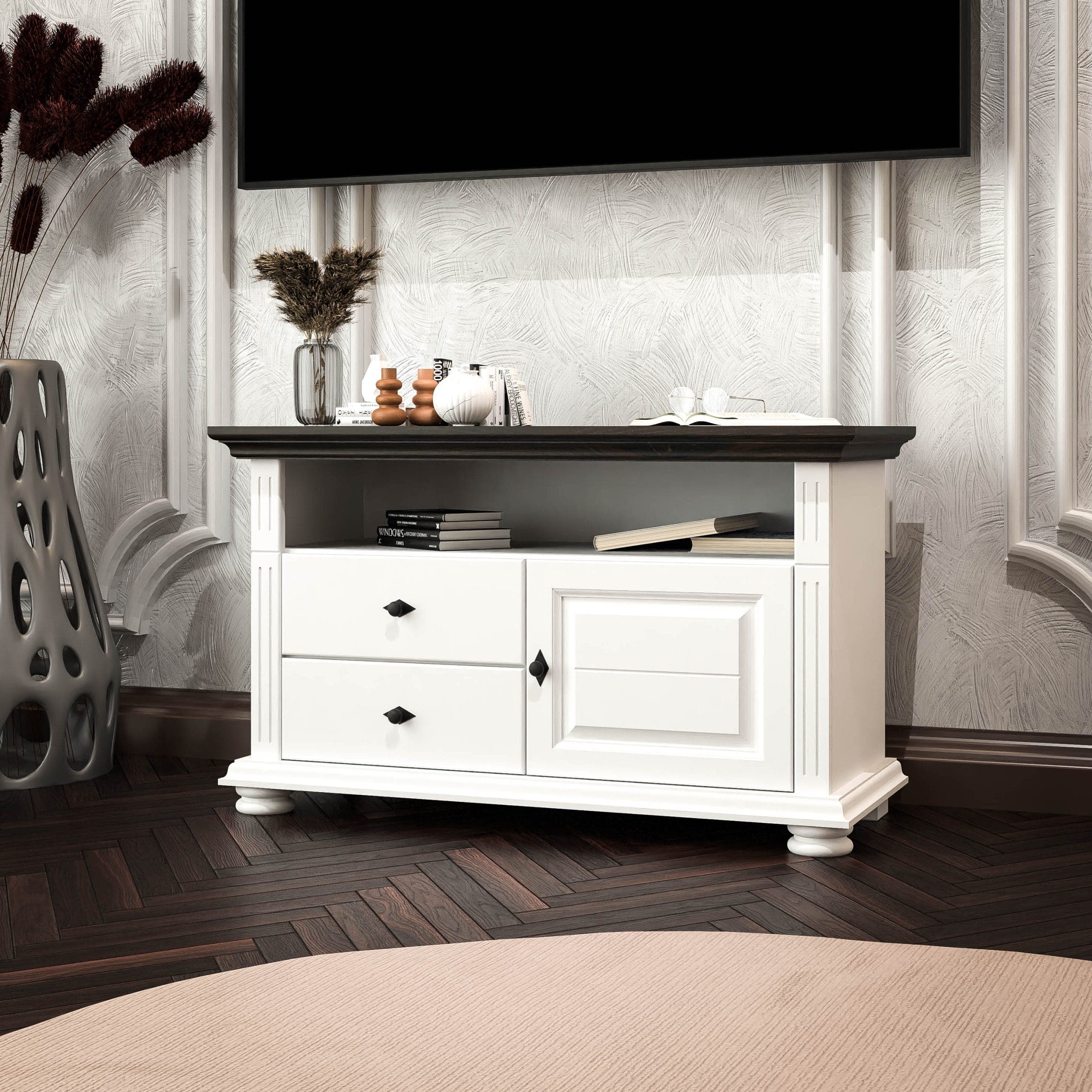 Petit meuble TV « Skagen » en bois massif