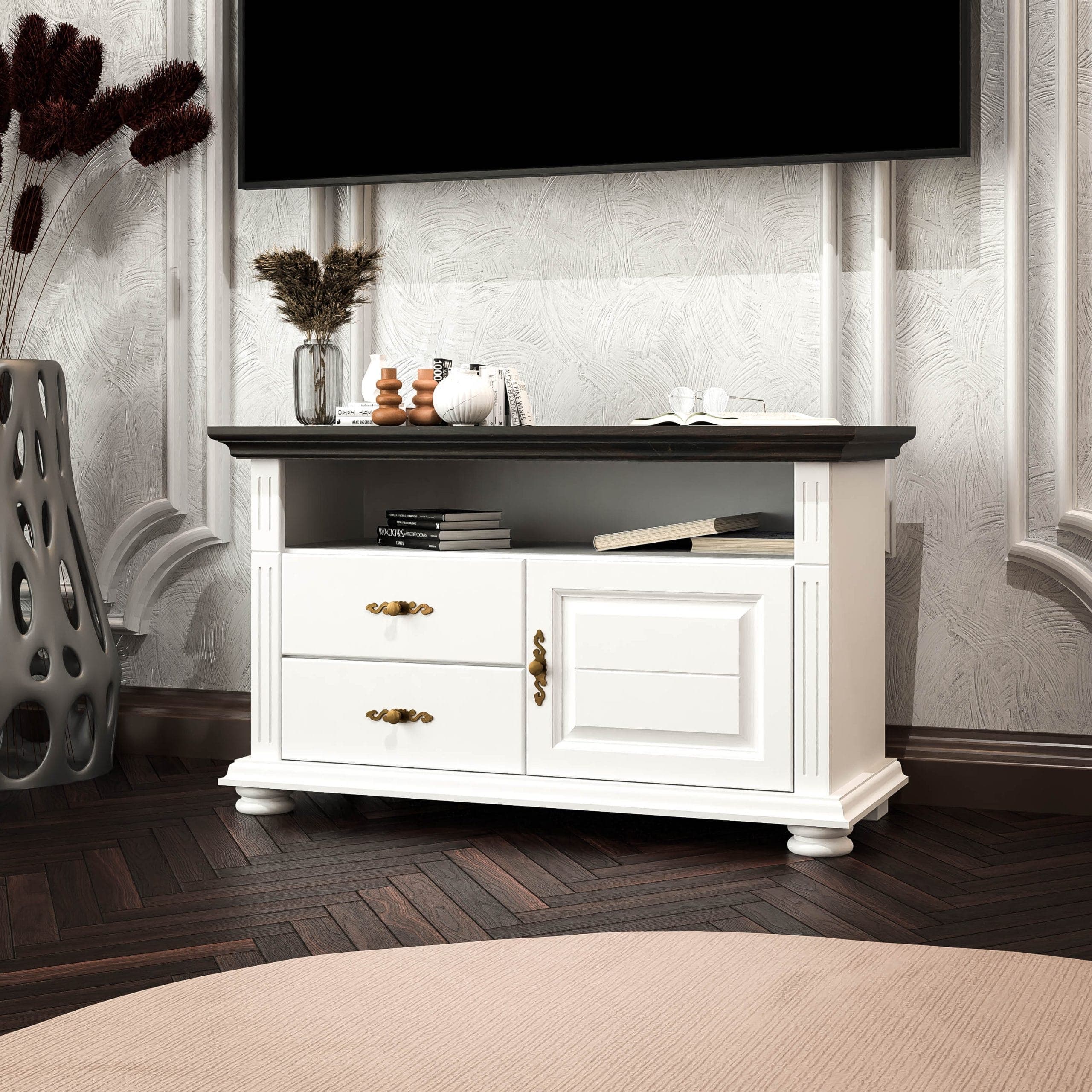 Petit meuble TV « Skagen » en bois massif