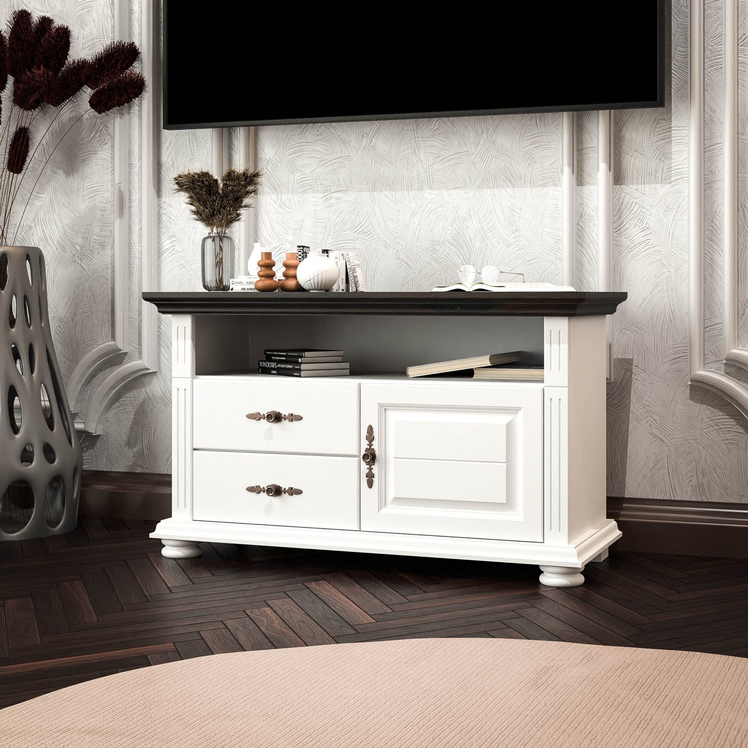 Petit meuble TV « Skagen » en bois massif
