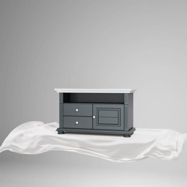 Petit meuble TV Skagen en bois massif, anthracite