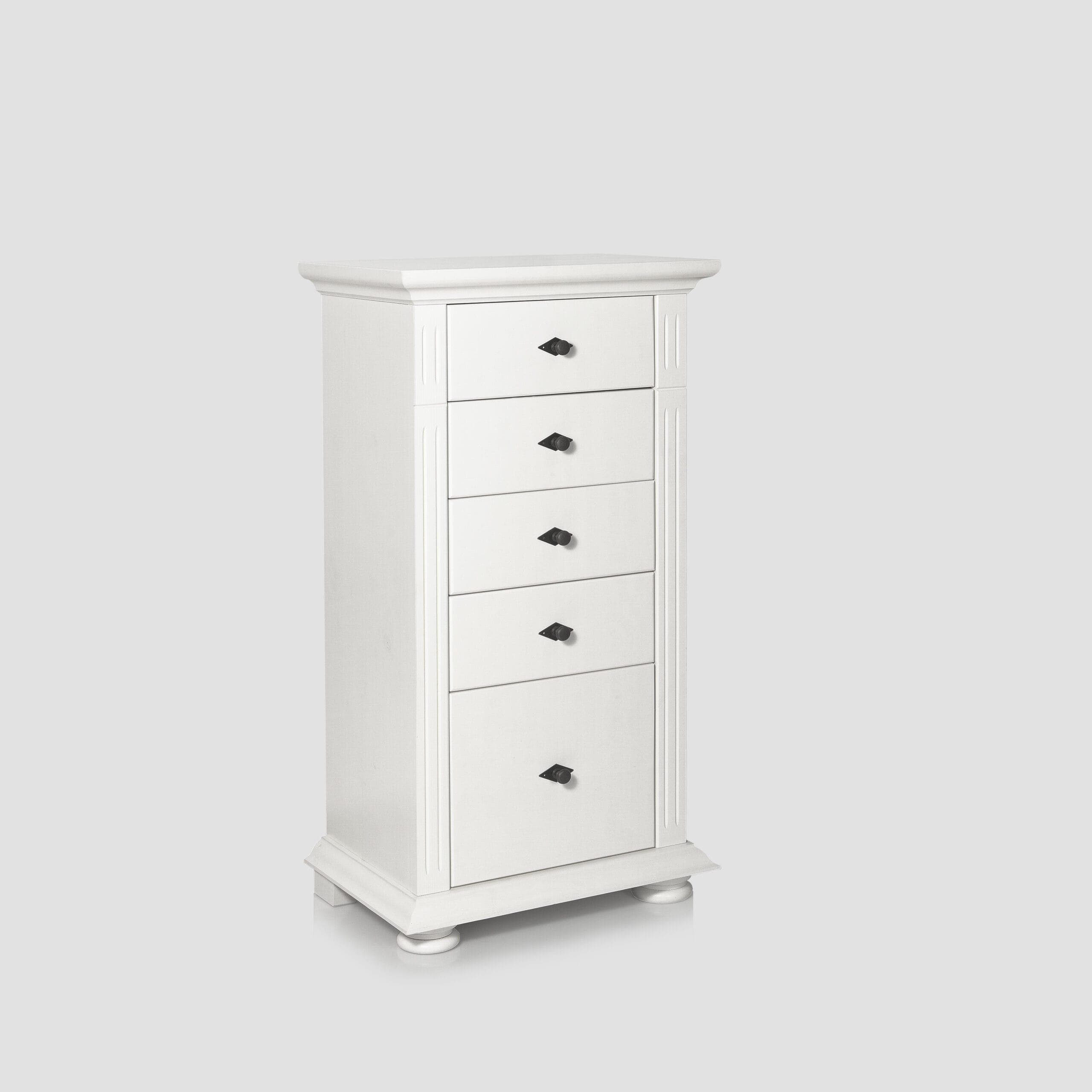 Commode Skagen à 5 tiroirs en bois massif, anthracite