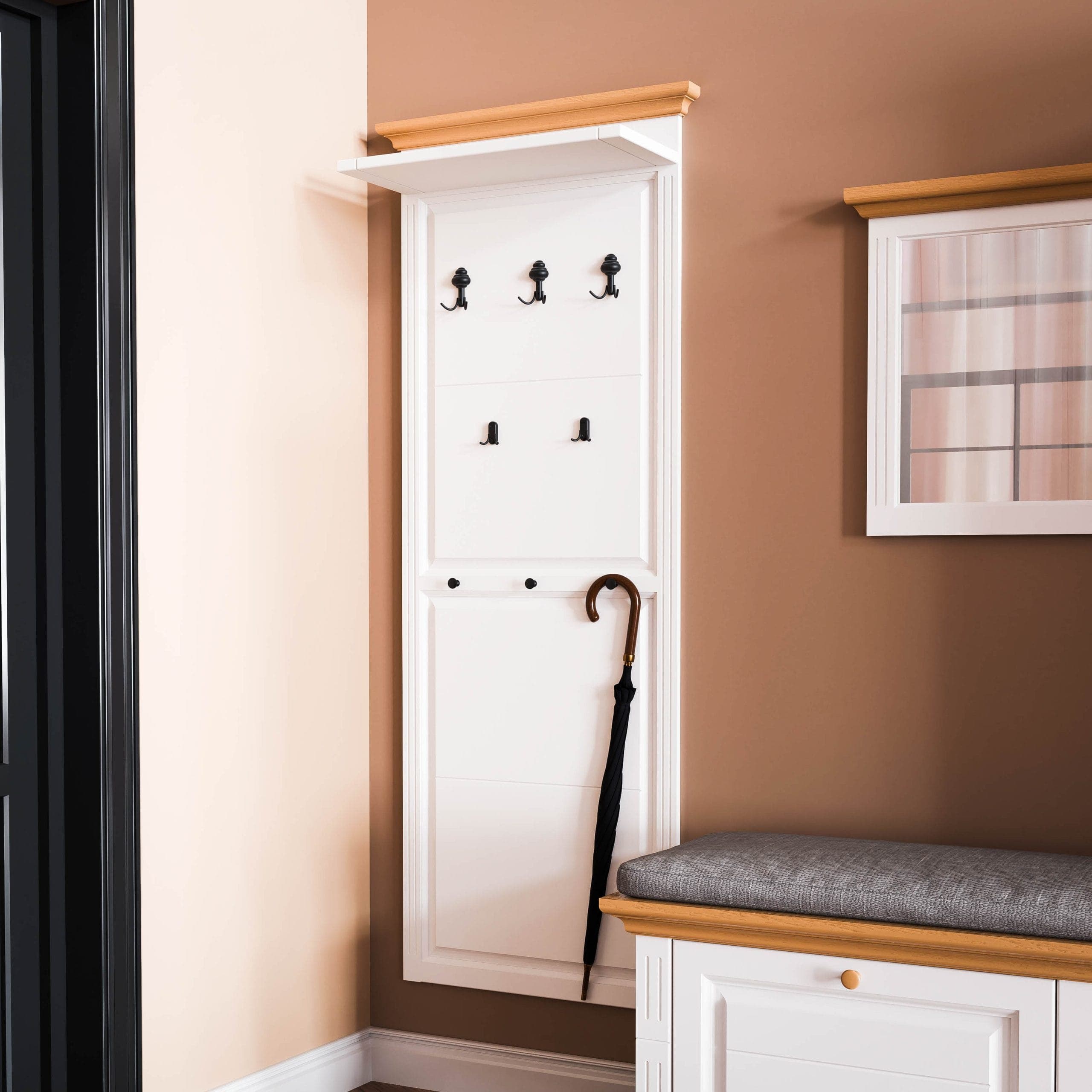 Grande armoire en bois massif « Skagen » pour le couloir