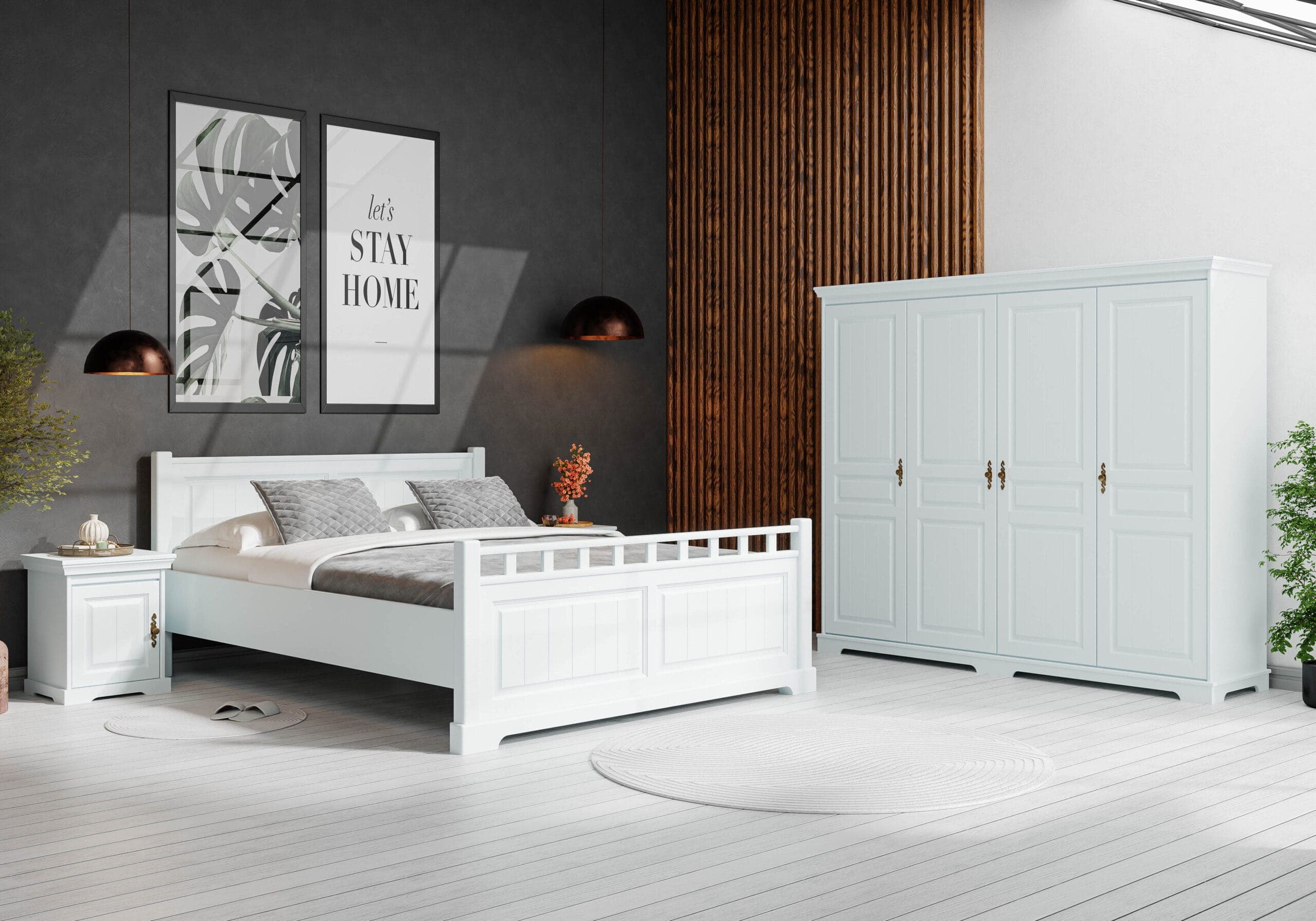 Chambre « Linnea Gheata » en bois massif, lit de 160