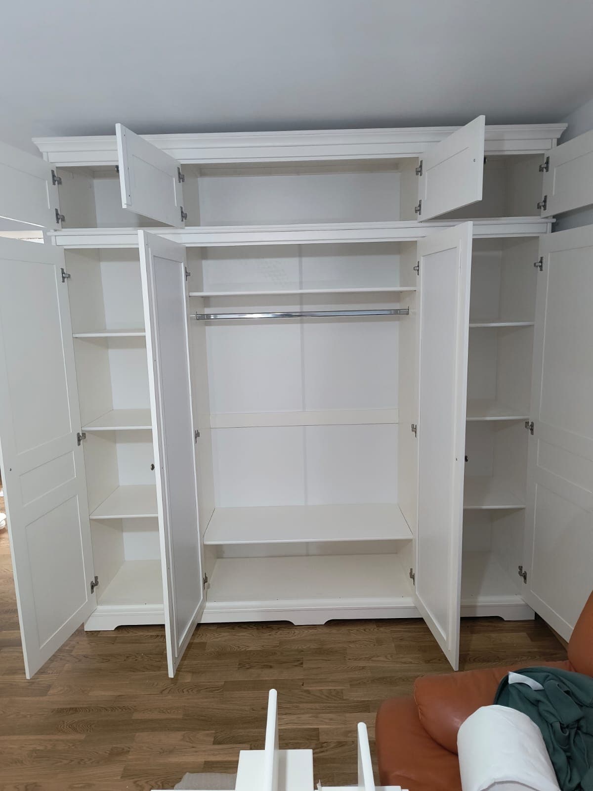 Armoire de toilette empilable en bois massif « Linnea » à 4 portes