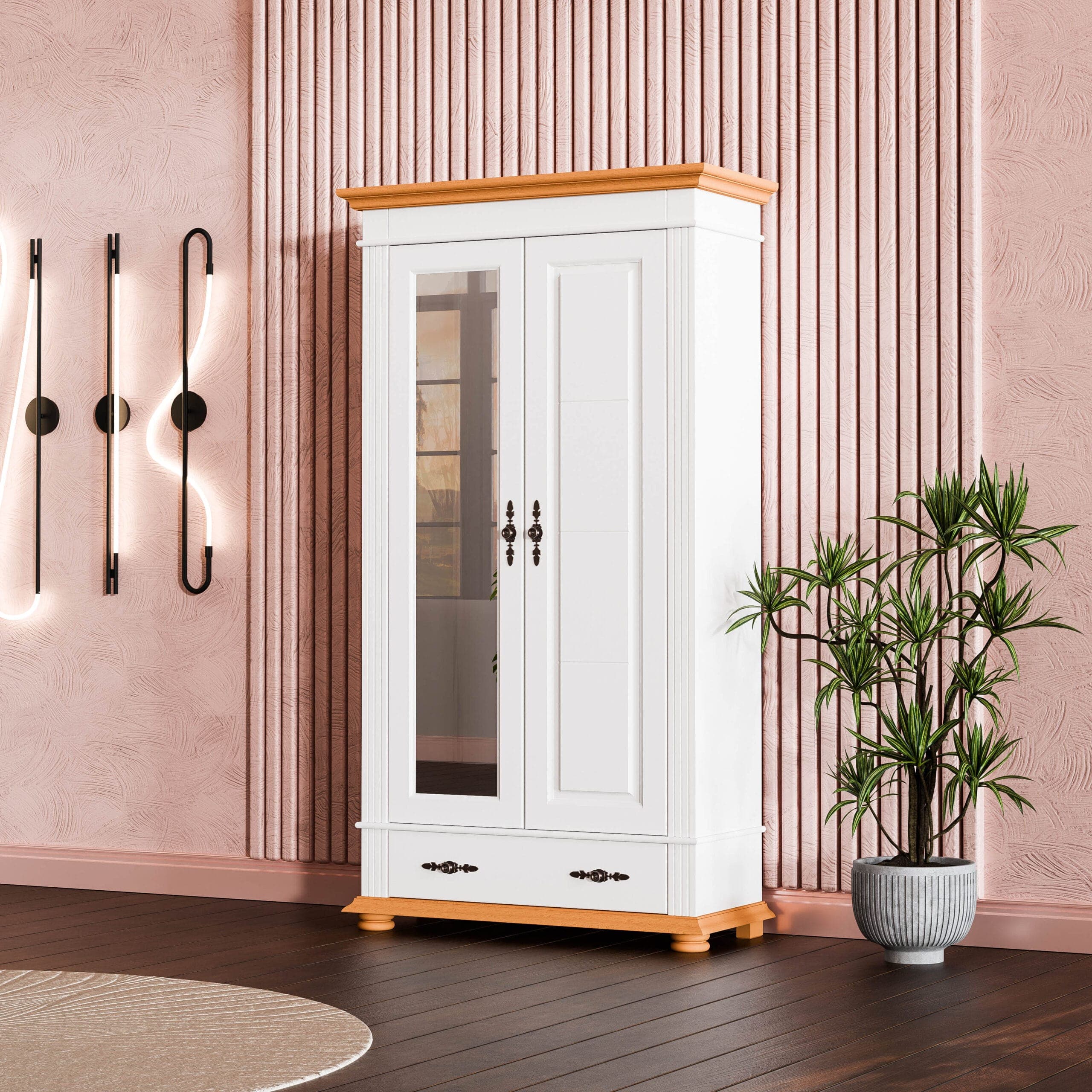 Armoire de toilette à deux portes « Skagen » en bois massif