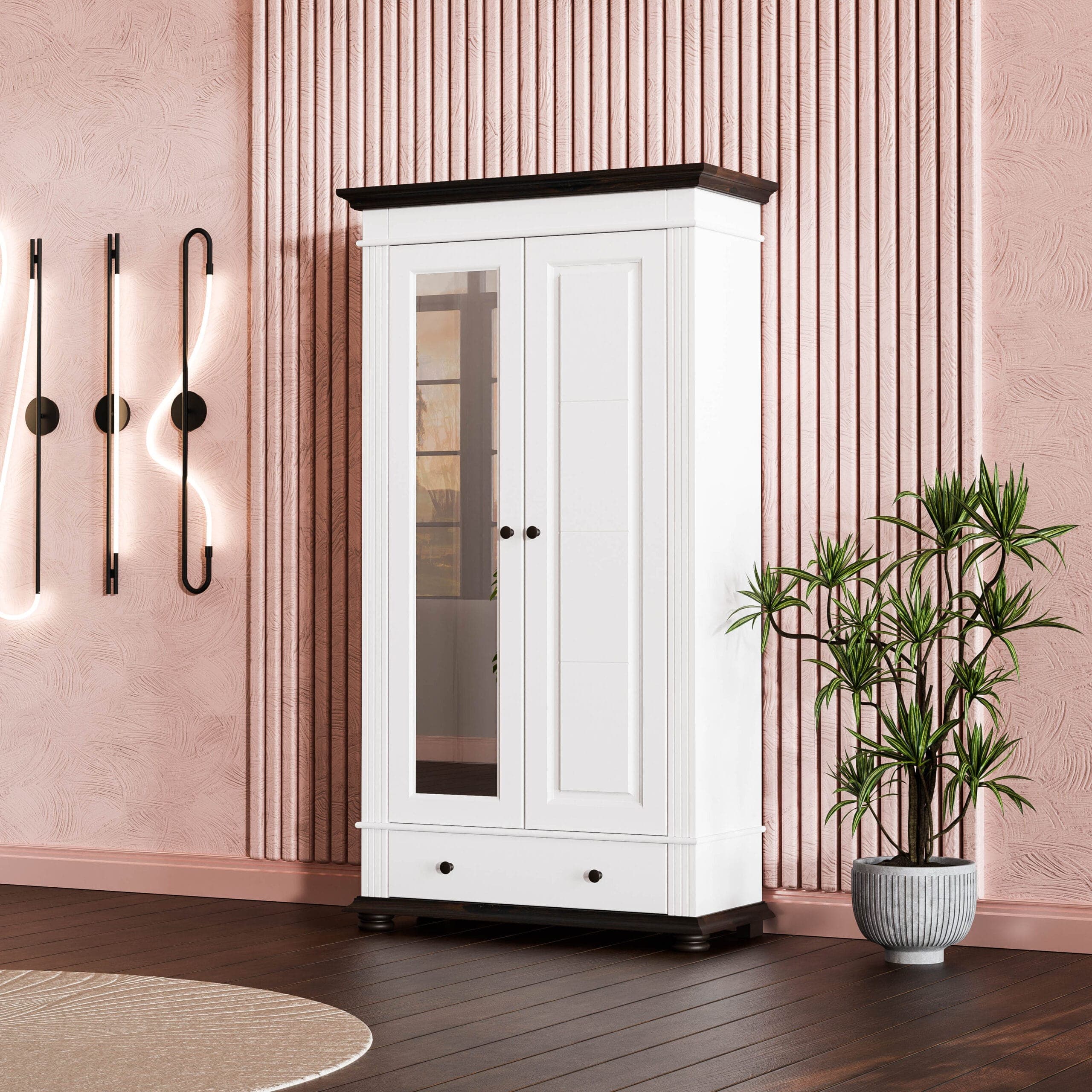 Armoire de toilette à deux portes « Skagen » en bois massif