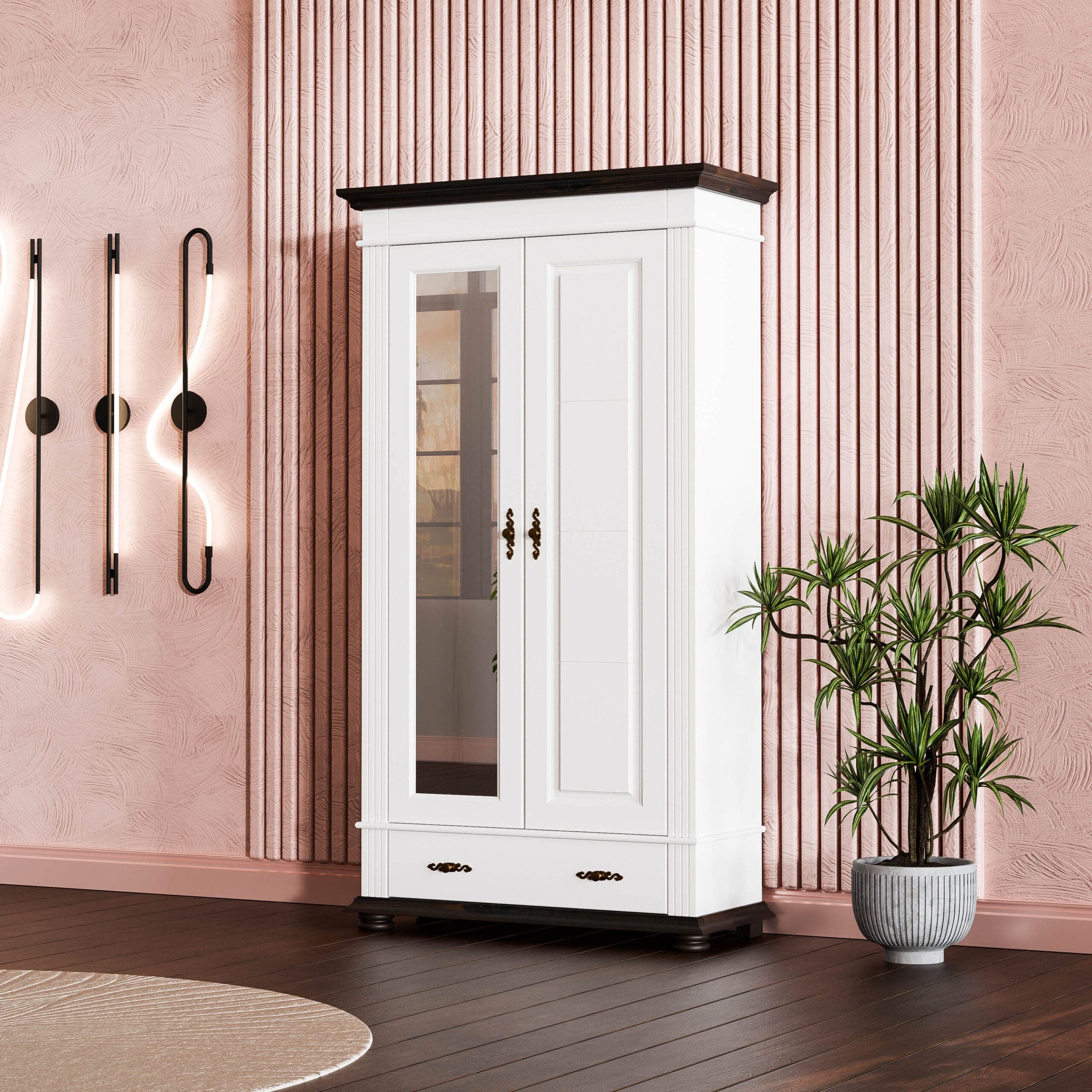 Armoire de toilette à deux portes « Skagen » en bois massif