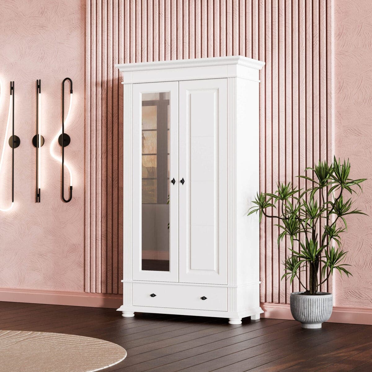 Armoire de toilette à deux portes « Skagen » en bois massif