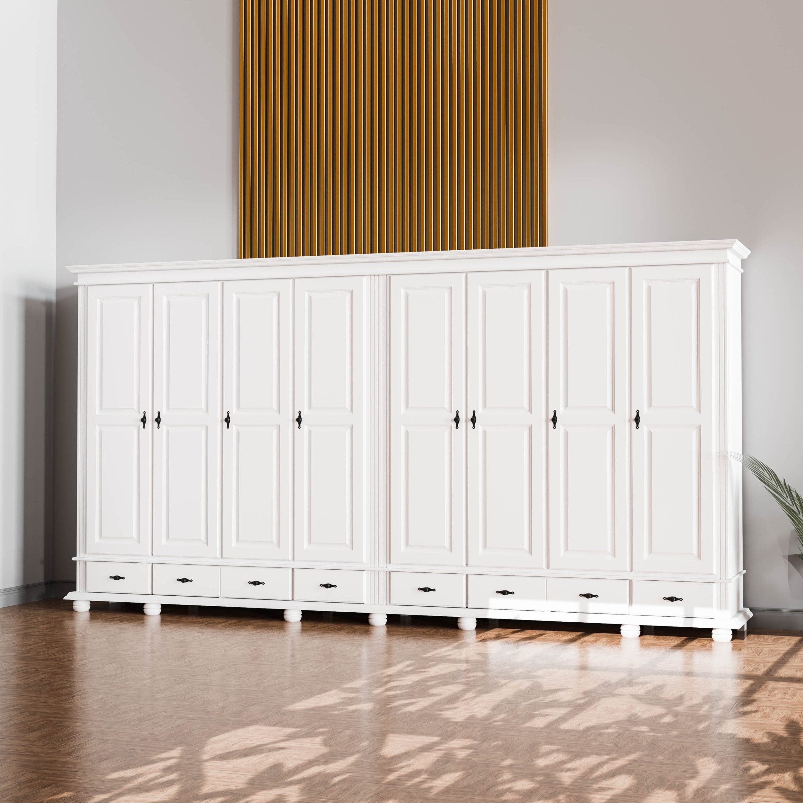 Armoire en bois massif Nordby à 8 portes, empilable