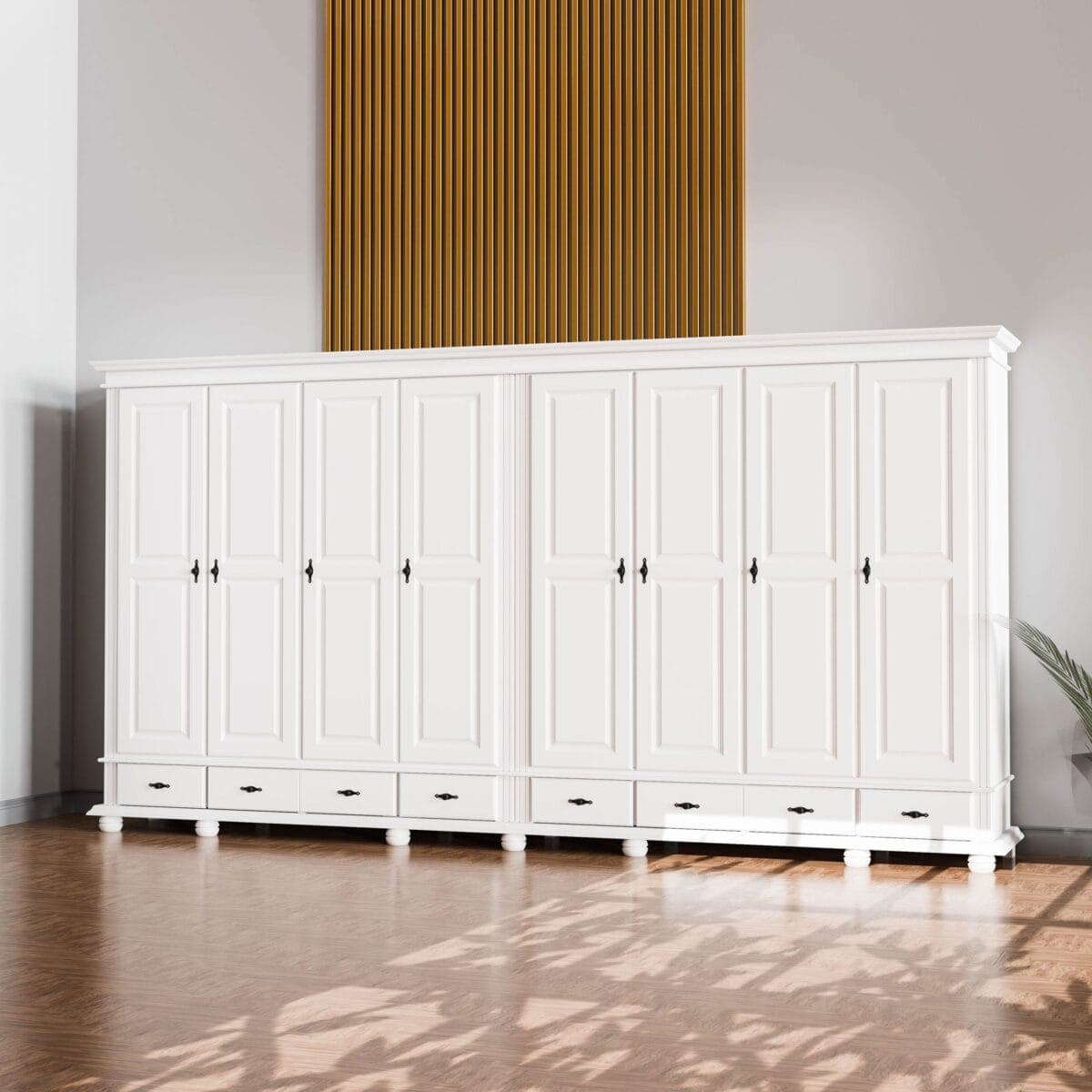Armoire en bois massif Nordby à 8 portes, empilable