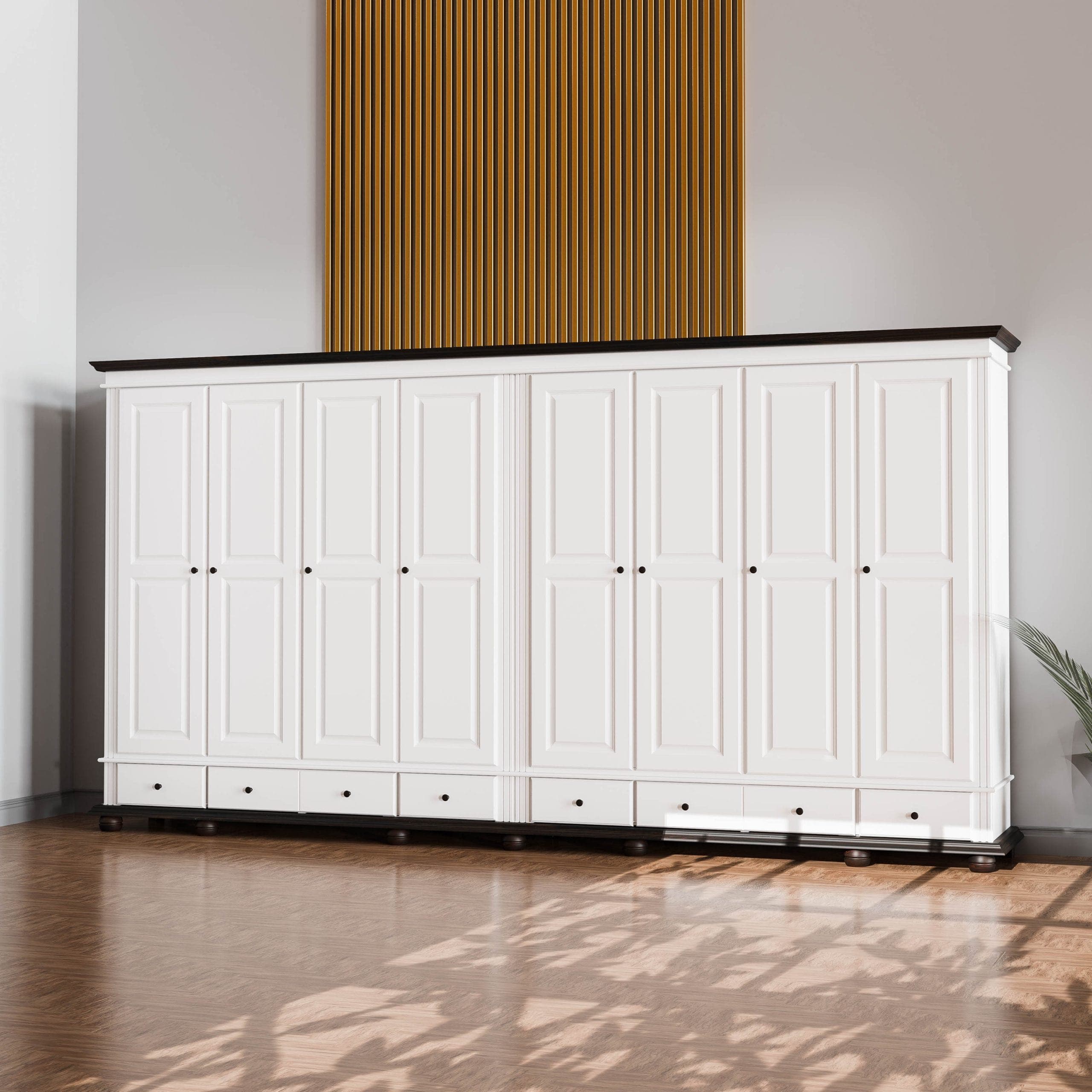 Armoire en bois massif Nordby à 8 portes, empilable