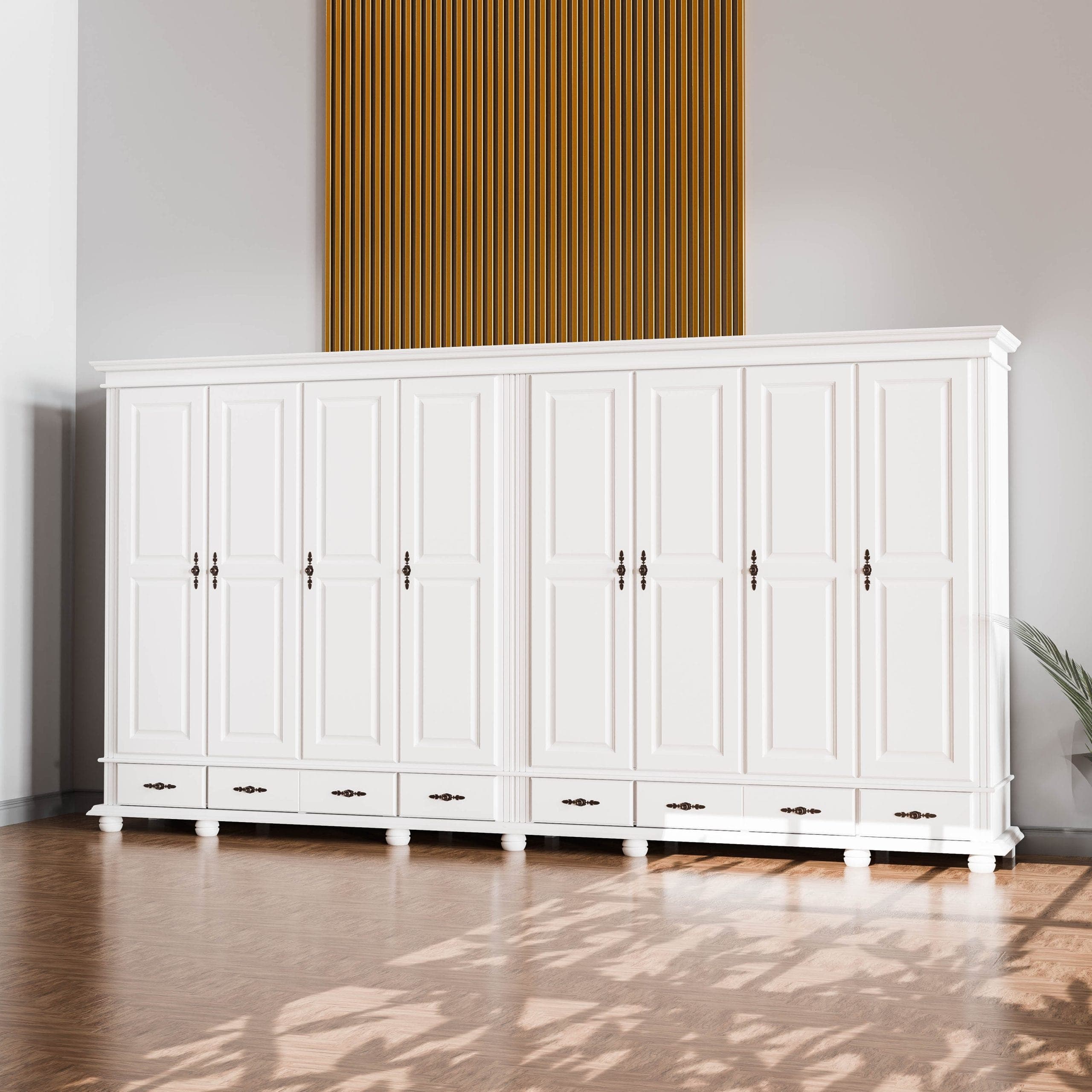 Armoire en bois massif Nordby à 8 portes, empilable