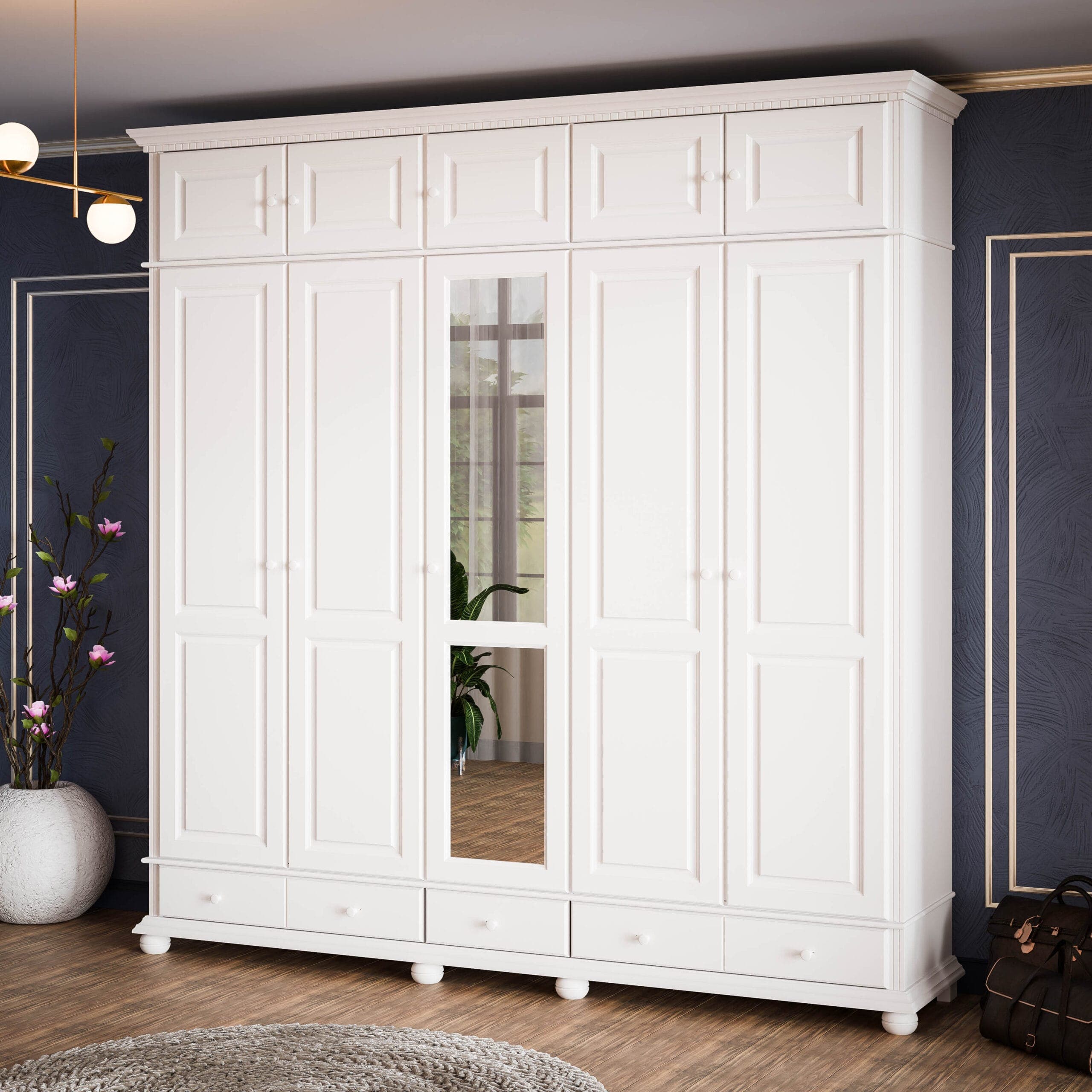 Armoire empilable en bois massif « Fjord » à 5 portes