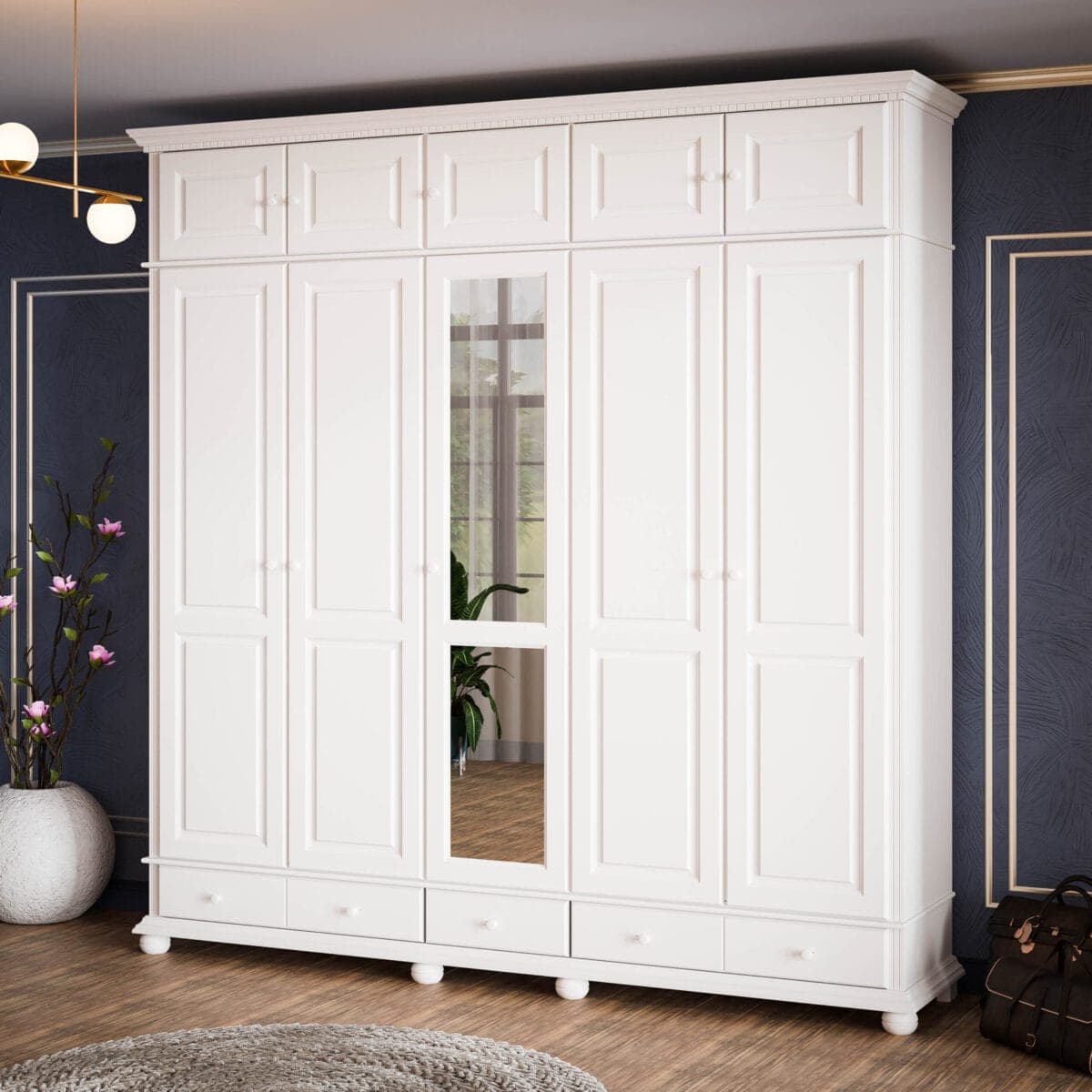 Armoire empilable en bois massif « Fjord » à 5 portes