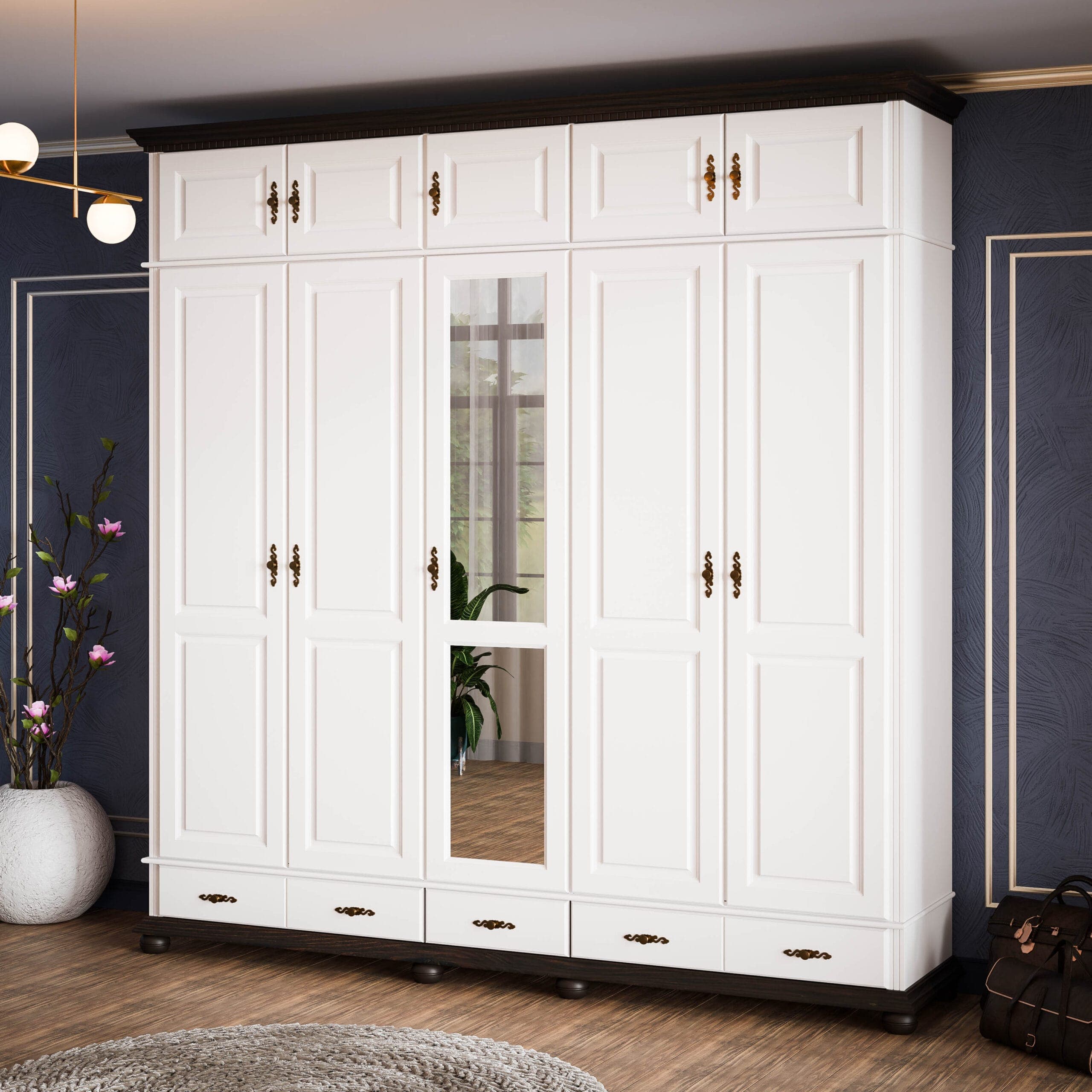 Armoire empilable en bois massif « Fjord » à 5 portes