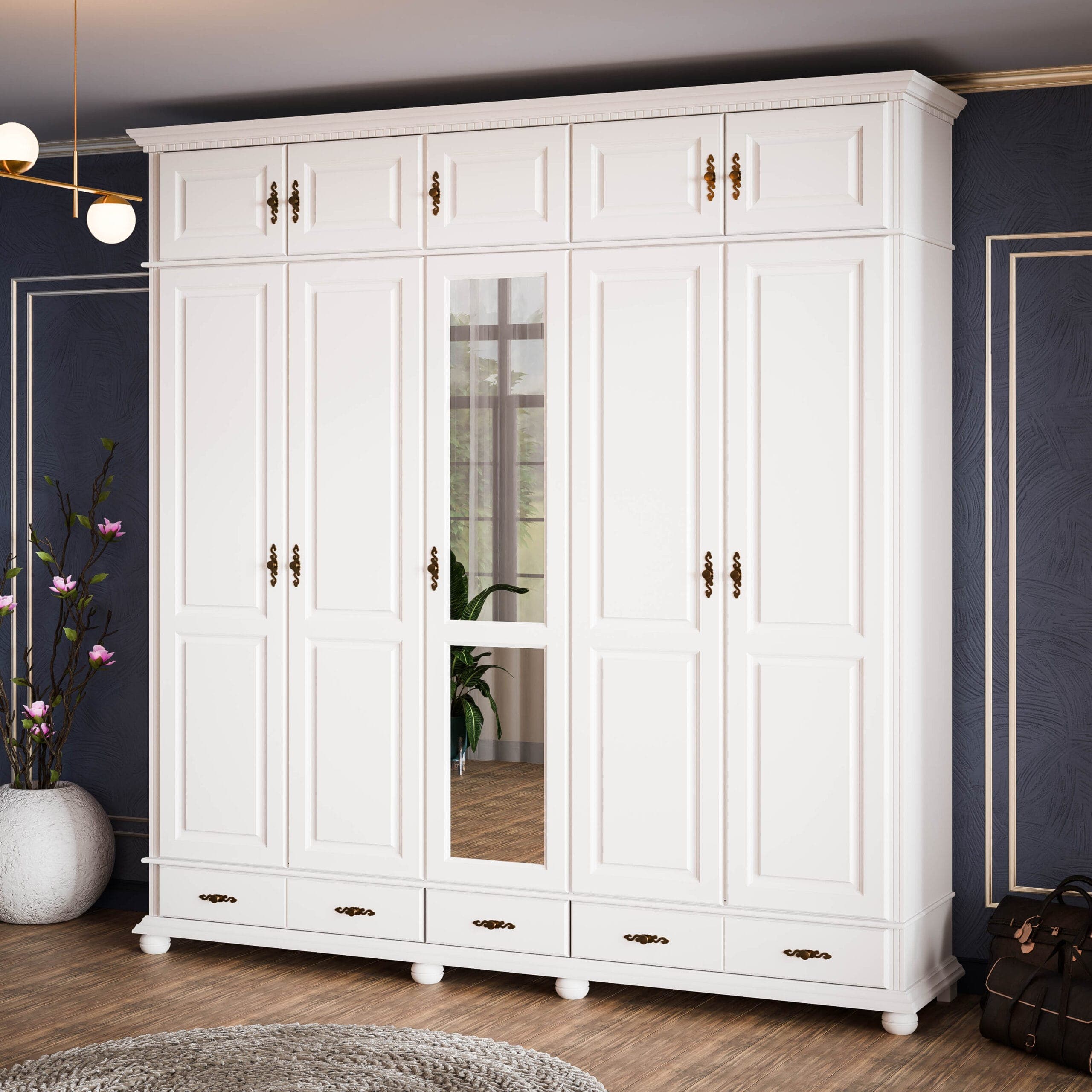Armoire empilable en bois massif « Fjord » à 5 portes